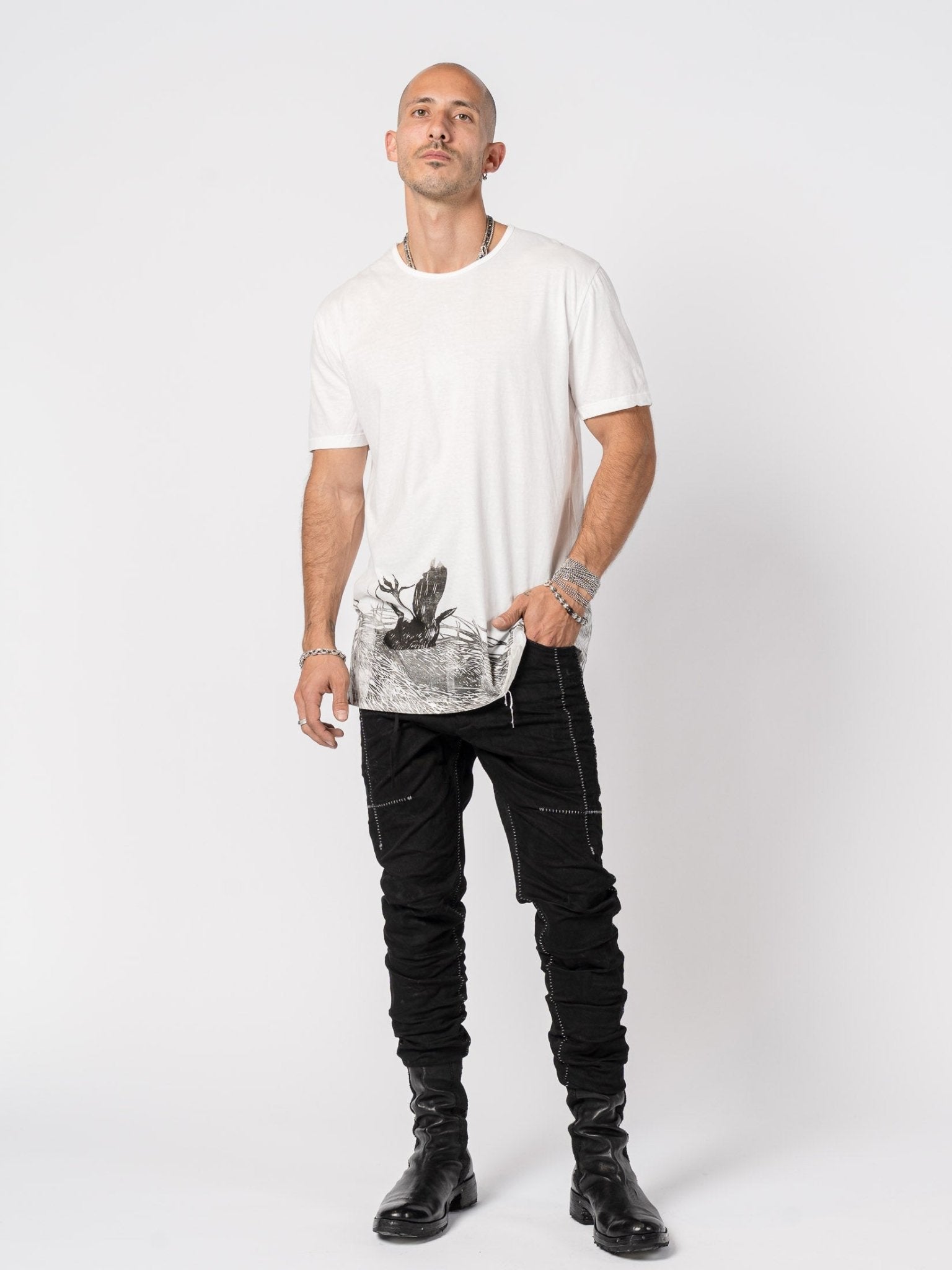 Handmade Stamp Graphic Tee - by MD75