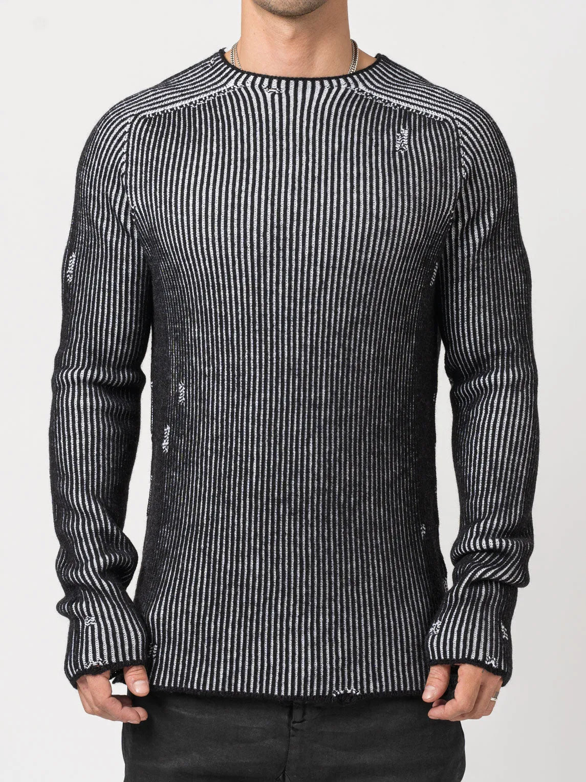 Heavy Wool Striped Sweater - by MD75