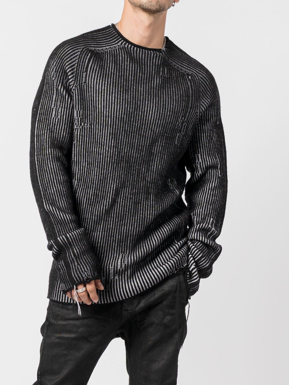 Heavy Wool Two - Tone Textured Knit - by MD75