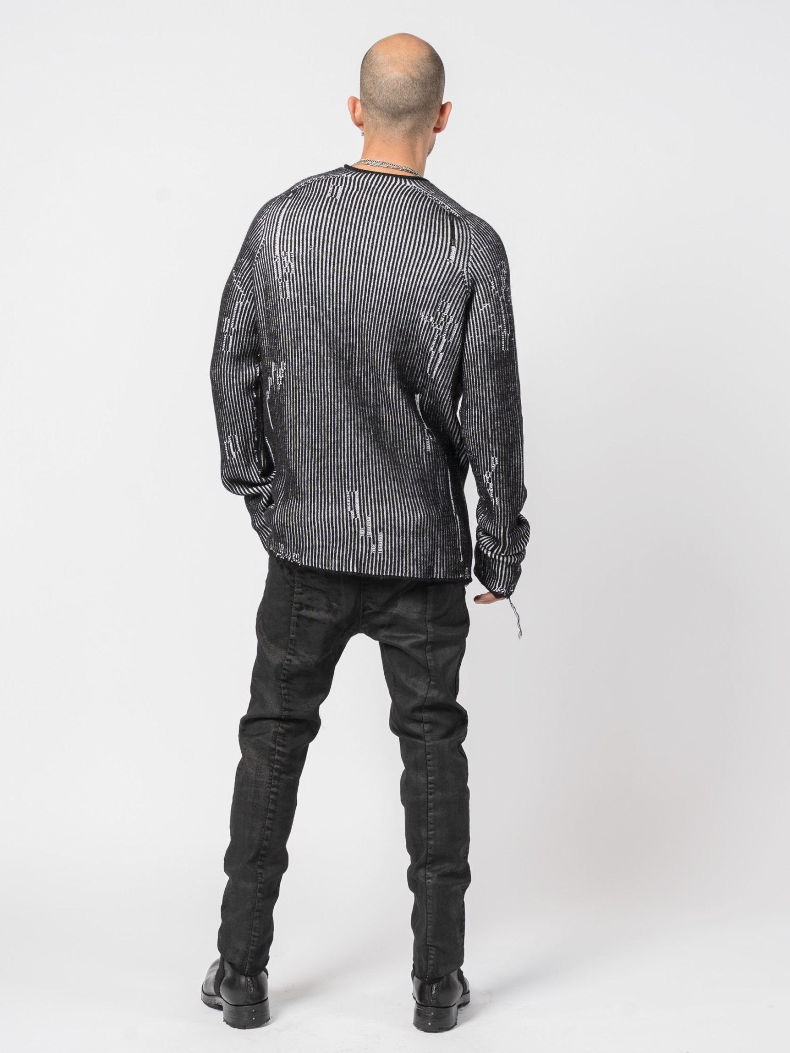 Heavy Wool Two - Tone Textured Knit - by MD75