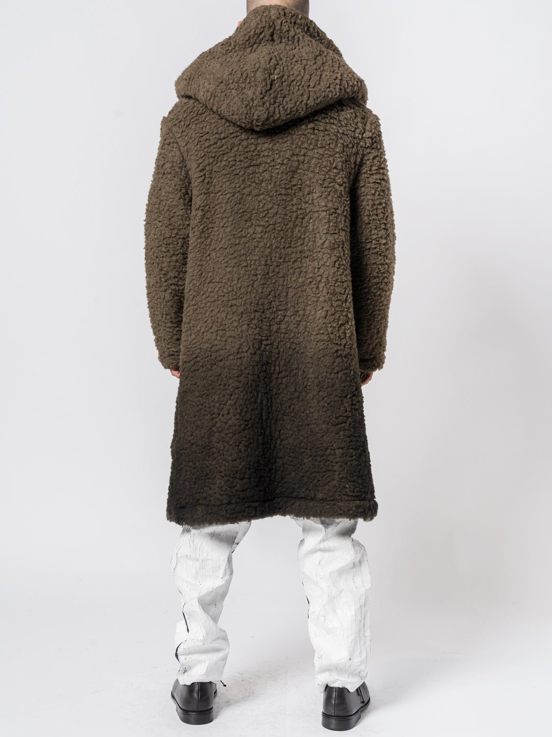 Hooded Bouclé Long Coat - by NOSTRA SANTISSIMA