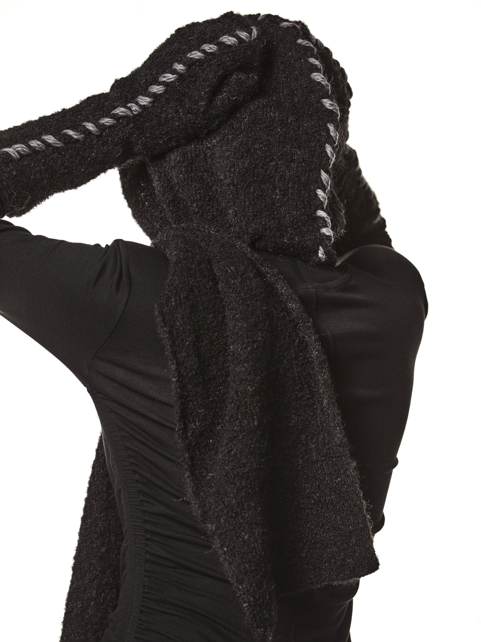 Hooded Knit Scarf - by THOM KROM