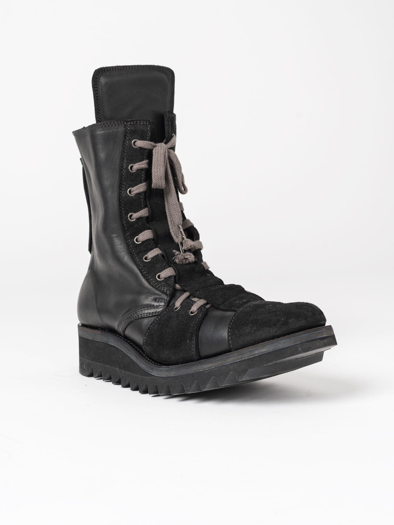 Horse Leather Shark Sole Lace - Up Boots - by D.HYGEN
