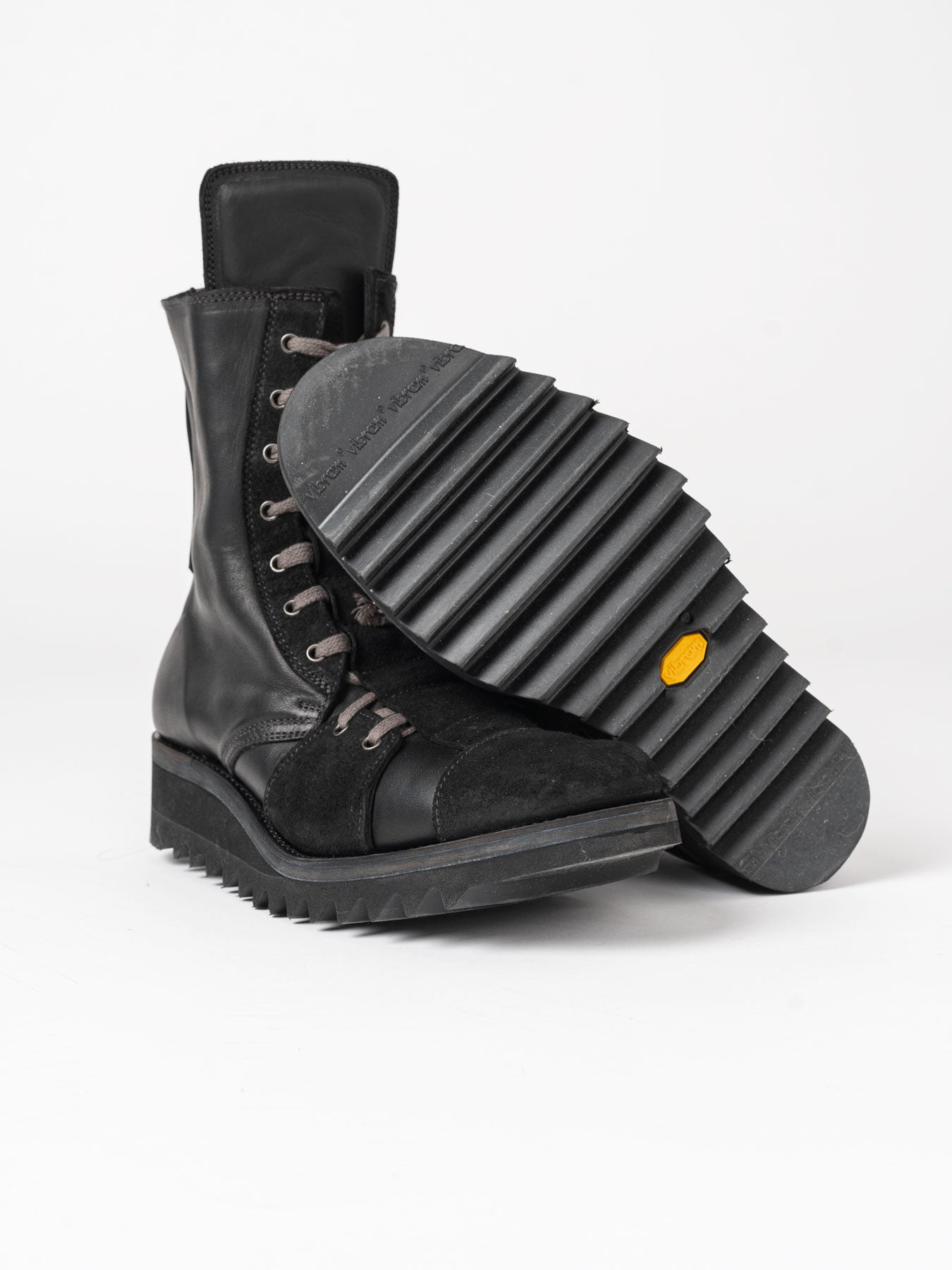 Horse Leather Shark Sole Lace - Up Boots - by D.HYGEN