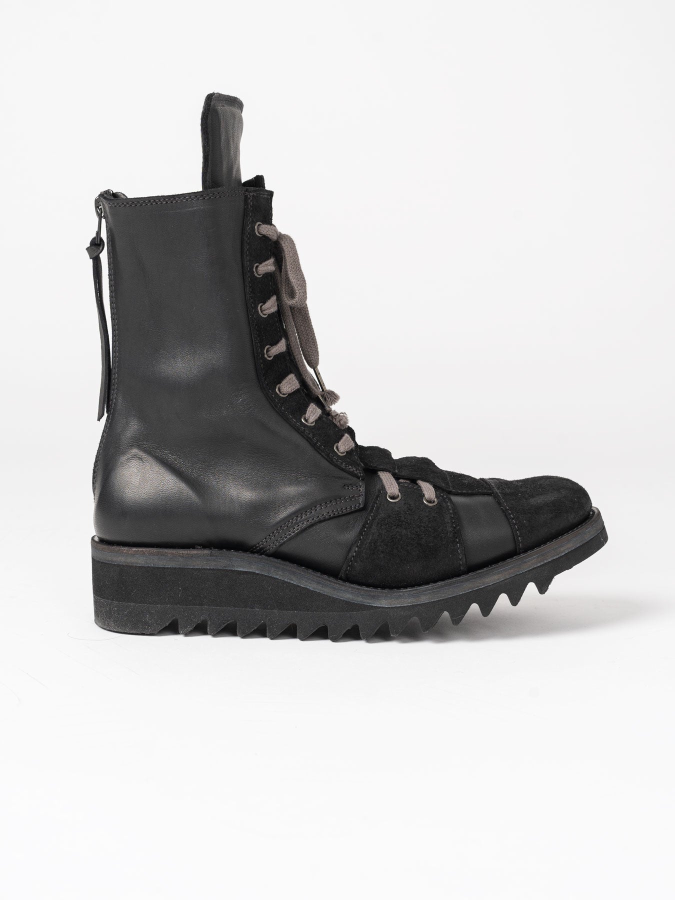 Horse Leather Shark Sole Lace - Up Boots - by D.HYGEN