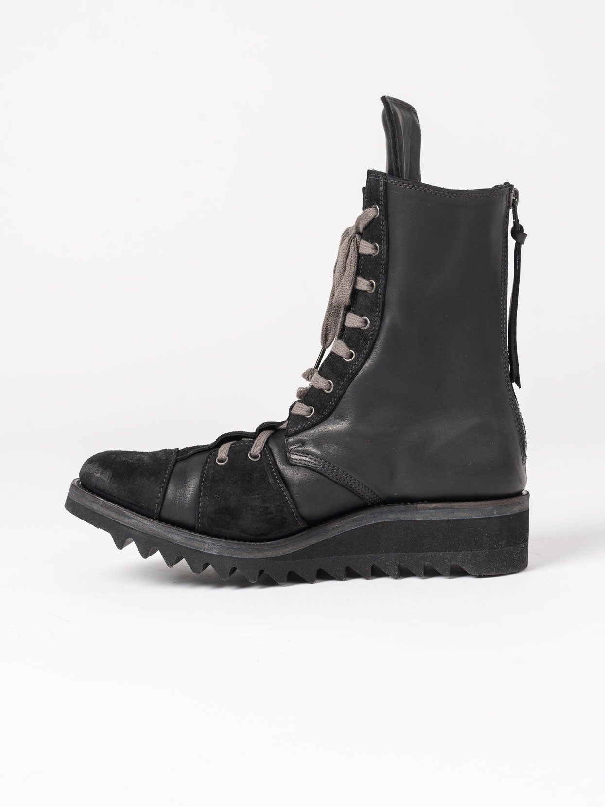 Horse Leather Shark Sole Lace - Up Boots - by D.HYGEN