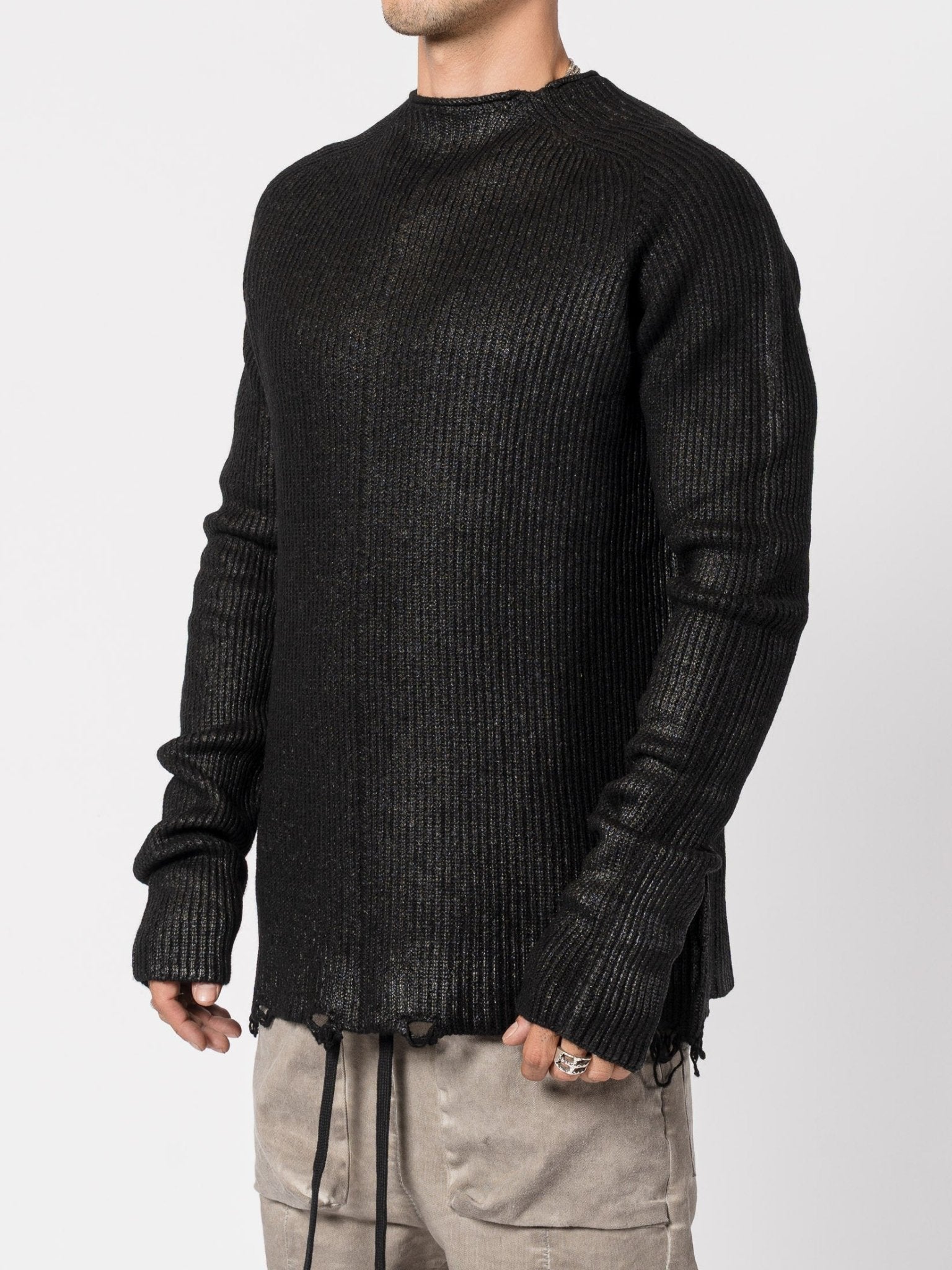 Laminated Light Cotton Ribbed Knit - by MD75