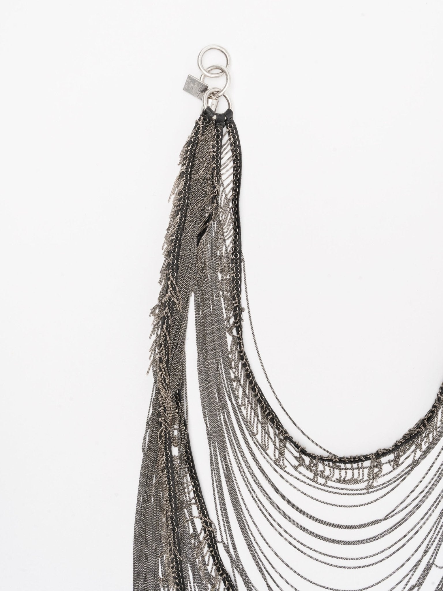 Layered Chain and Leather Necklace - by GOTI