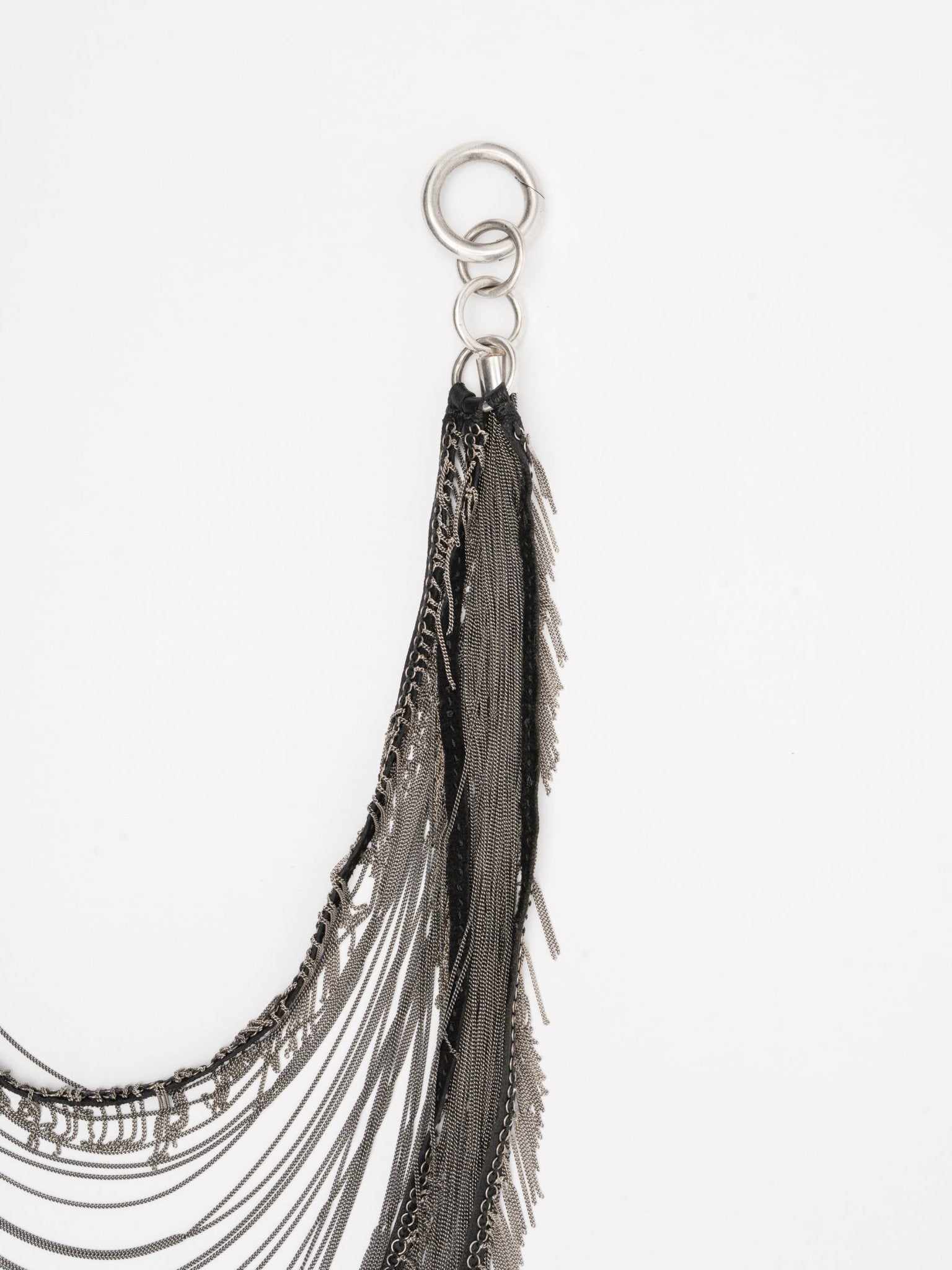 Layered Chain and Leather Necklace - by GOTI