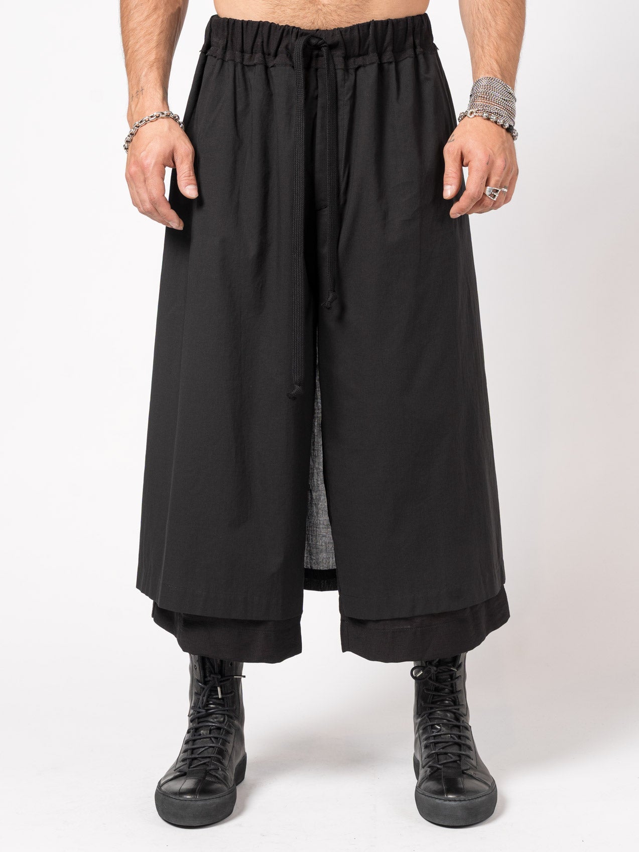 Layered Cotton Skirt - Pants - by GIOVANNI CAVAGNA