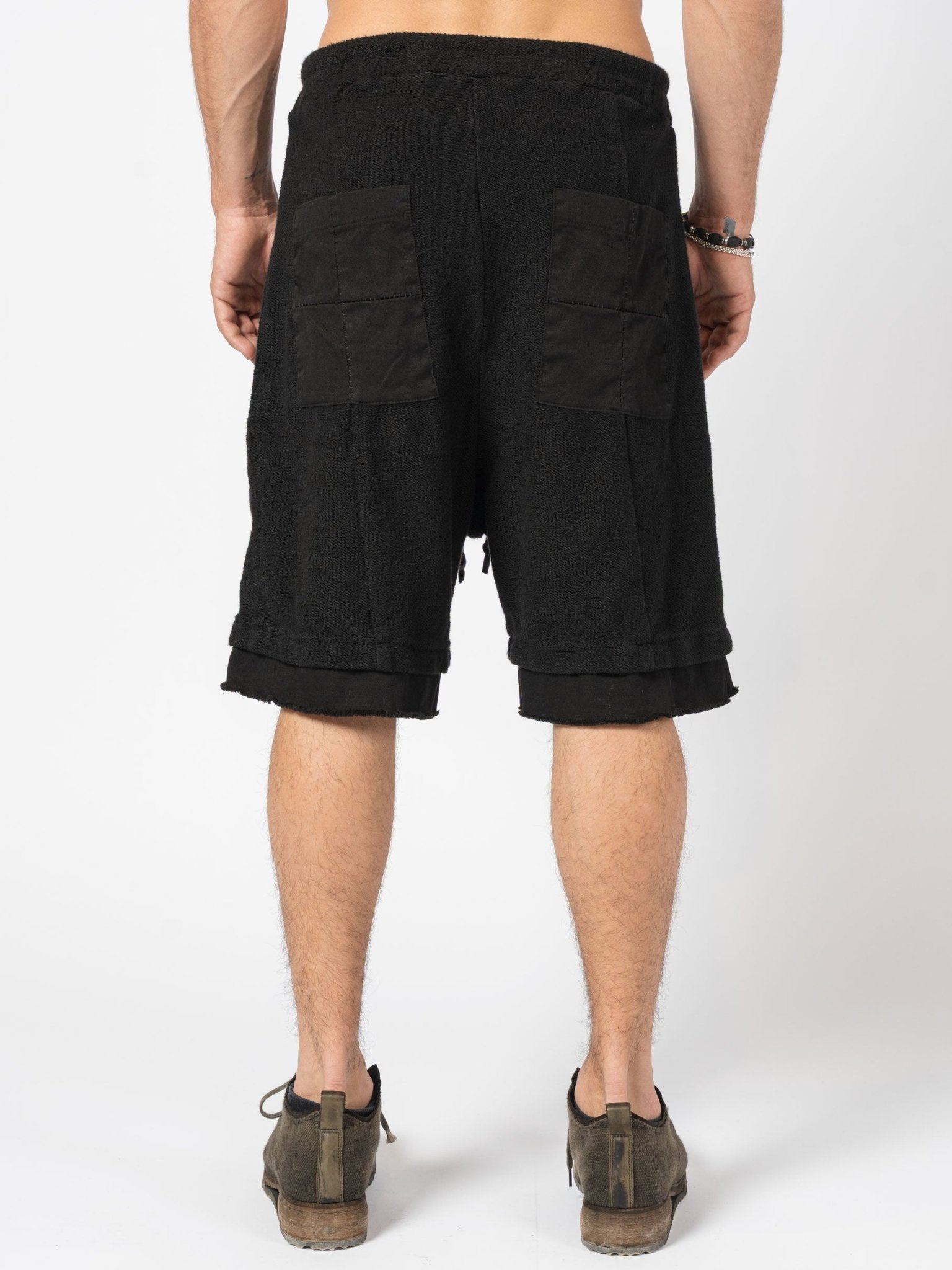 Layered Cotton Terry Shorts - by MD75
