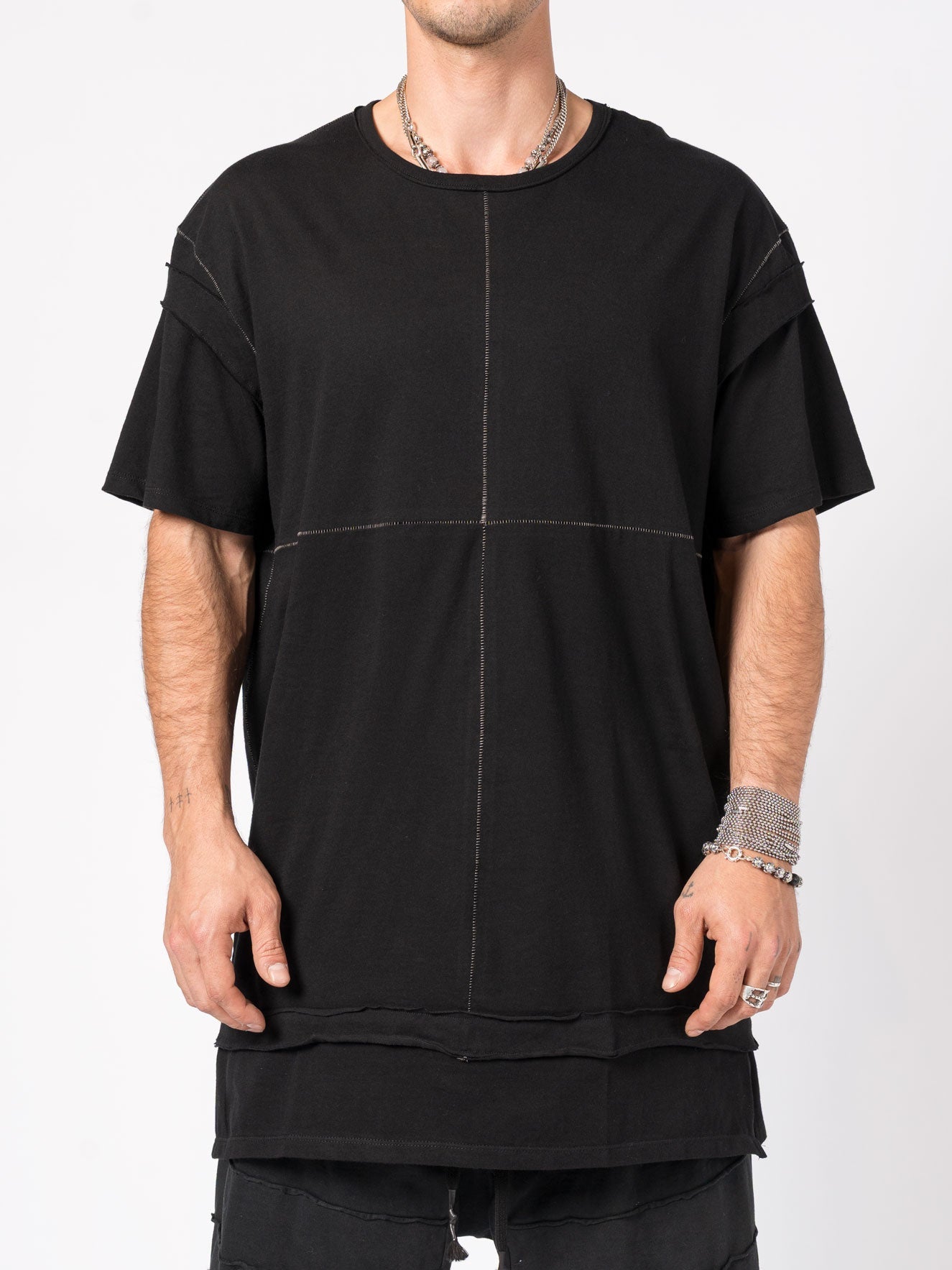 Layered Hem T-Shirt - by D.HYGEN