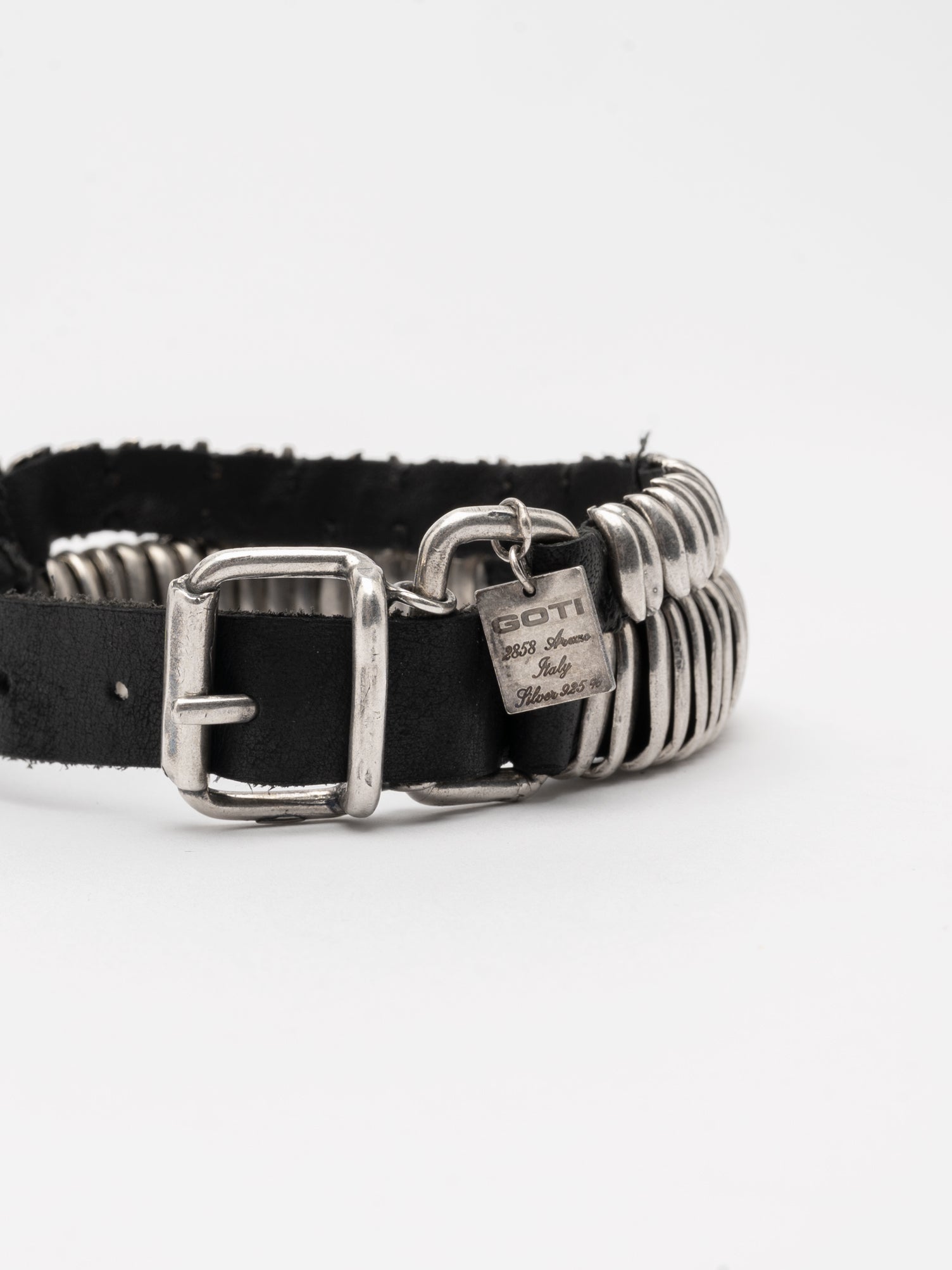 Layered Silver and Leather Bracelet - by GOTI