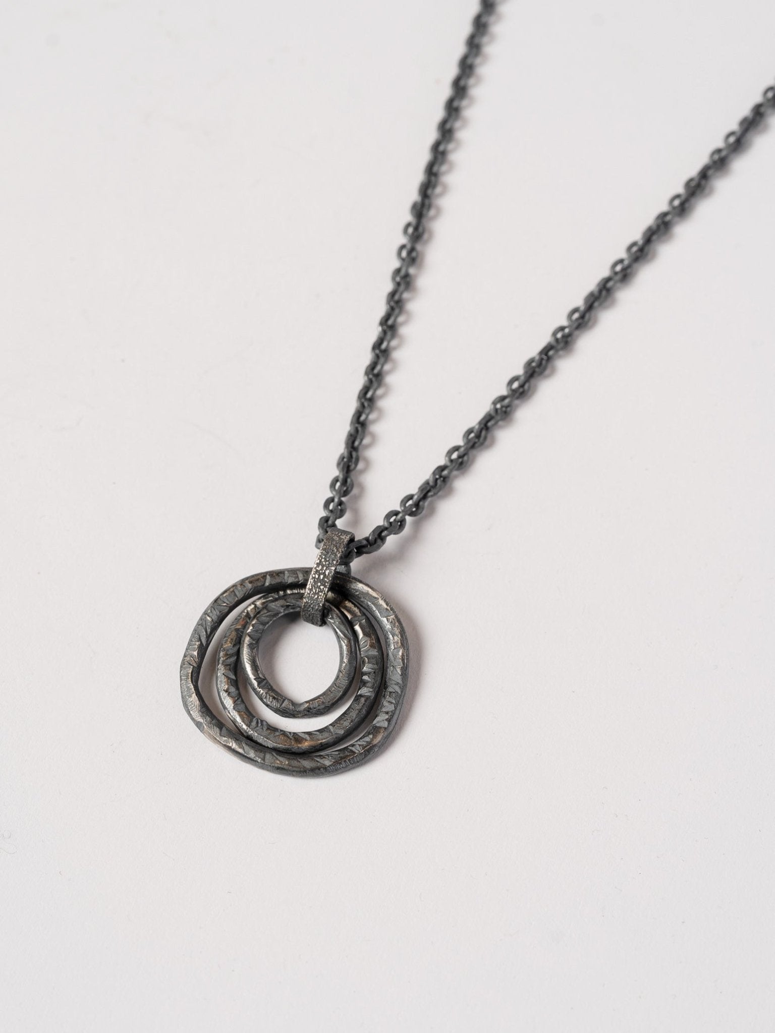 Layered Silver Pendant Necklace - by CEDAR