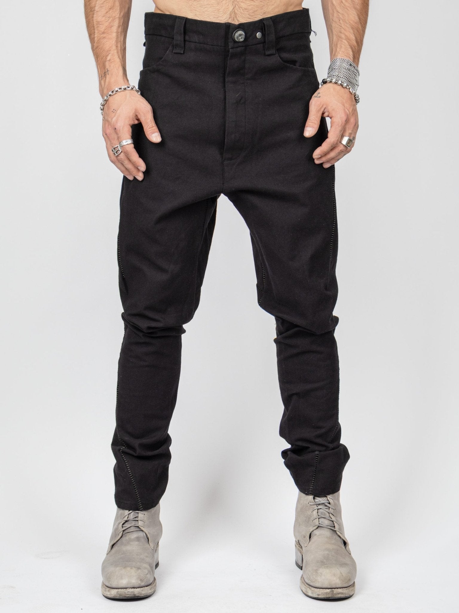 LC4 Pockets Armure Cotton Pants— Black - by Isaac Sellam