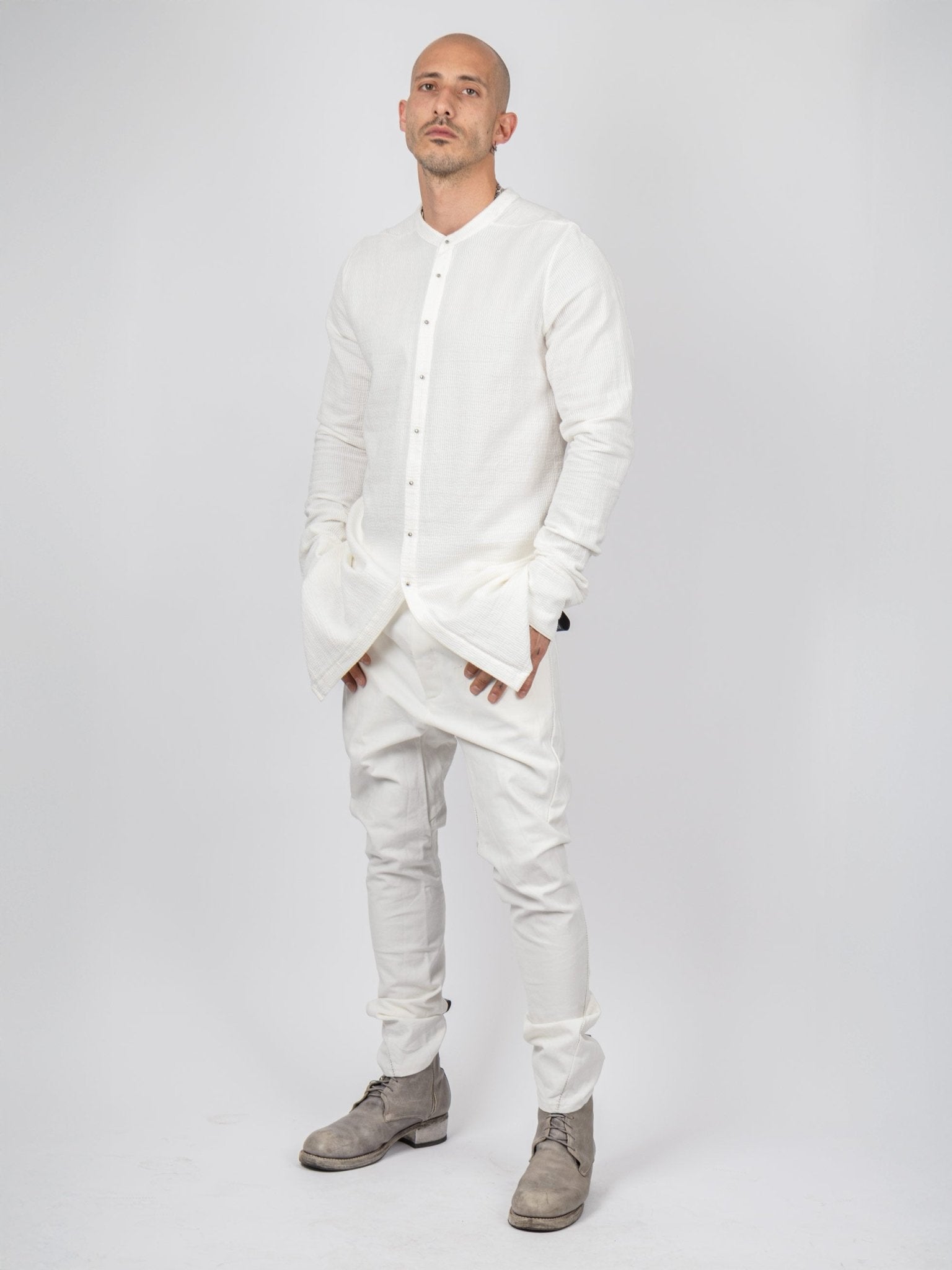 LC4 Pockets Armure Cotton Pants — White - by Isaac Sellam