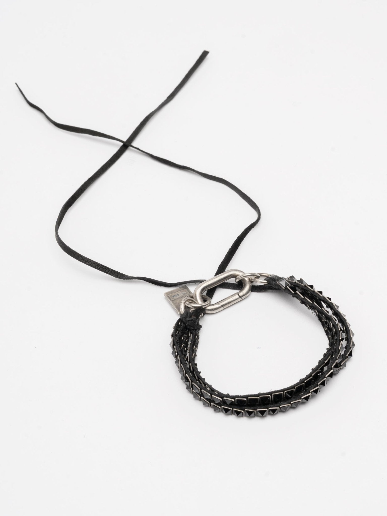 Leather and Hematite Wrap Bracelet - by GOTI