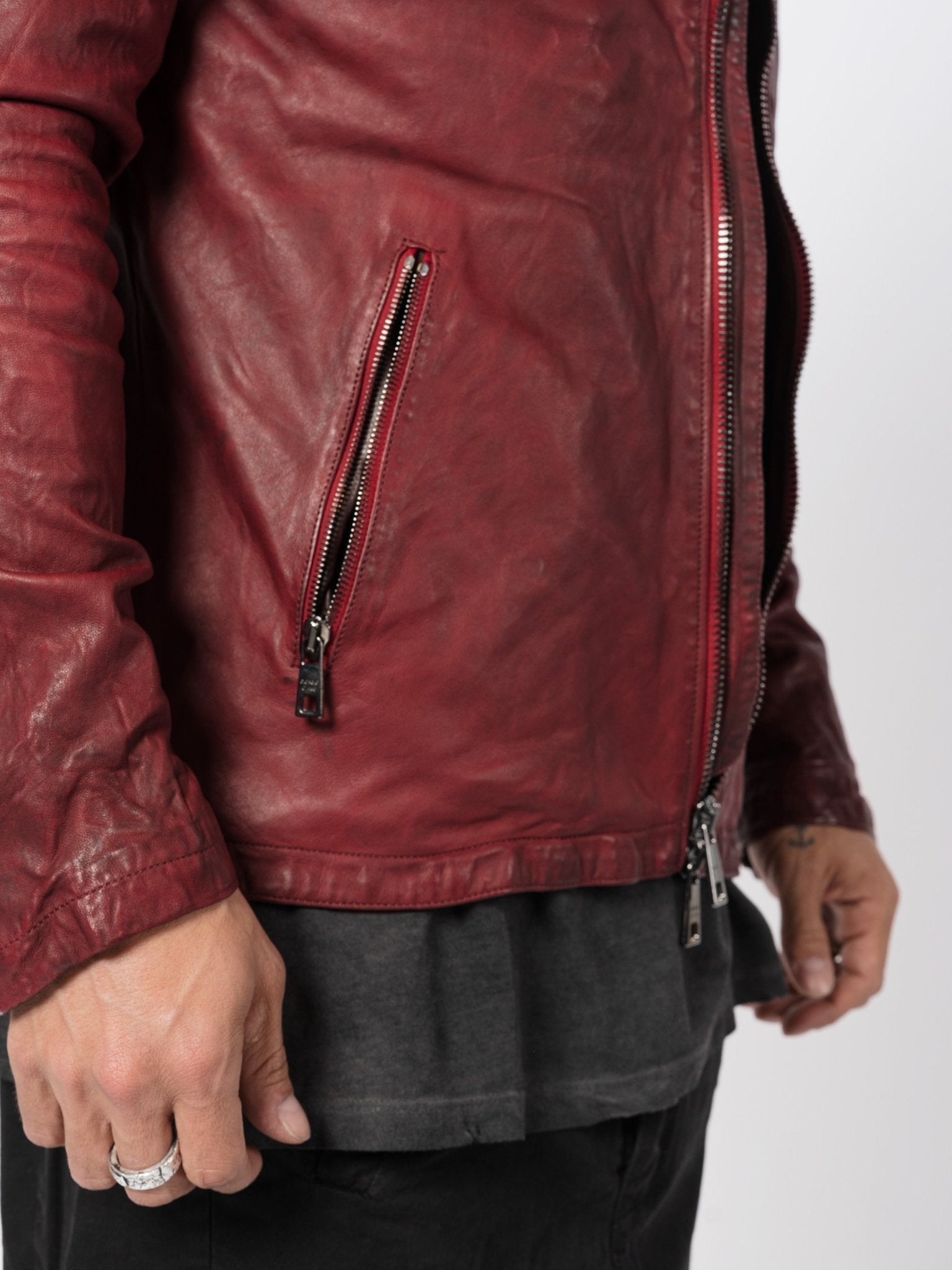 Leather Biker Jacket - by GIORGIO BRATO