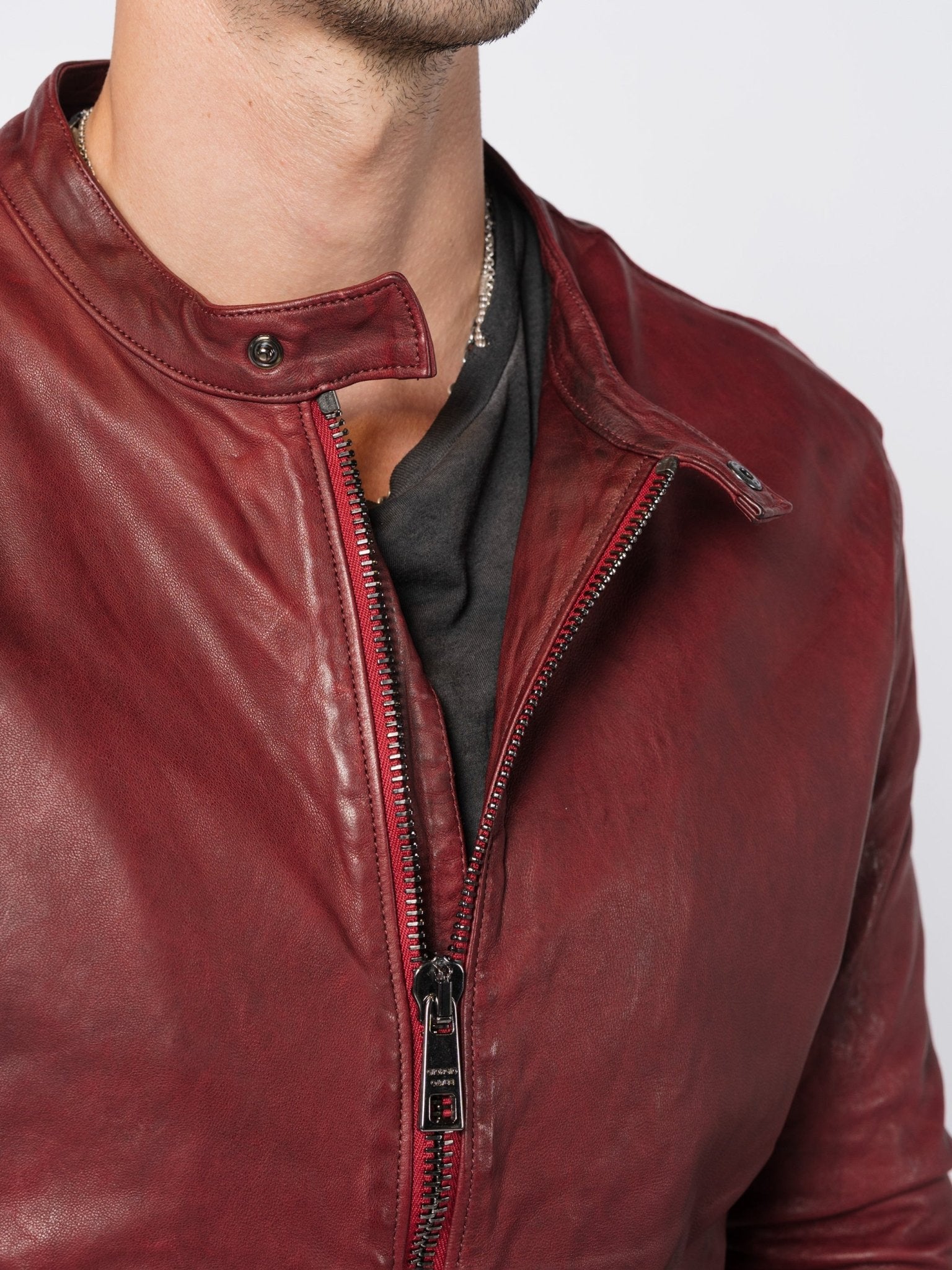 Leather Biker Jacket - by GIORGIO BRATO