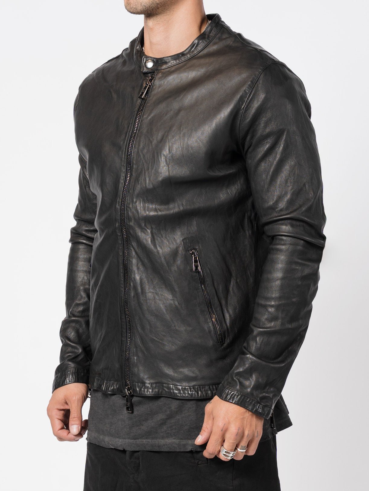 Giorgio Brato Leather Biker Jacket | INN7