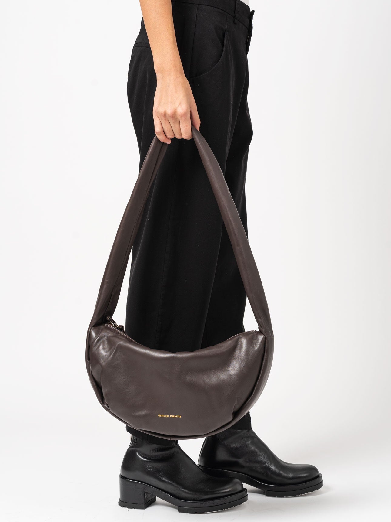 Leather Shoulder Bag - by OFFICINE CREATIVE