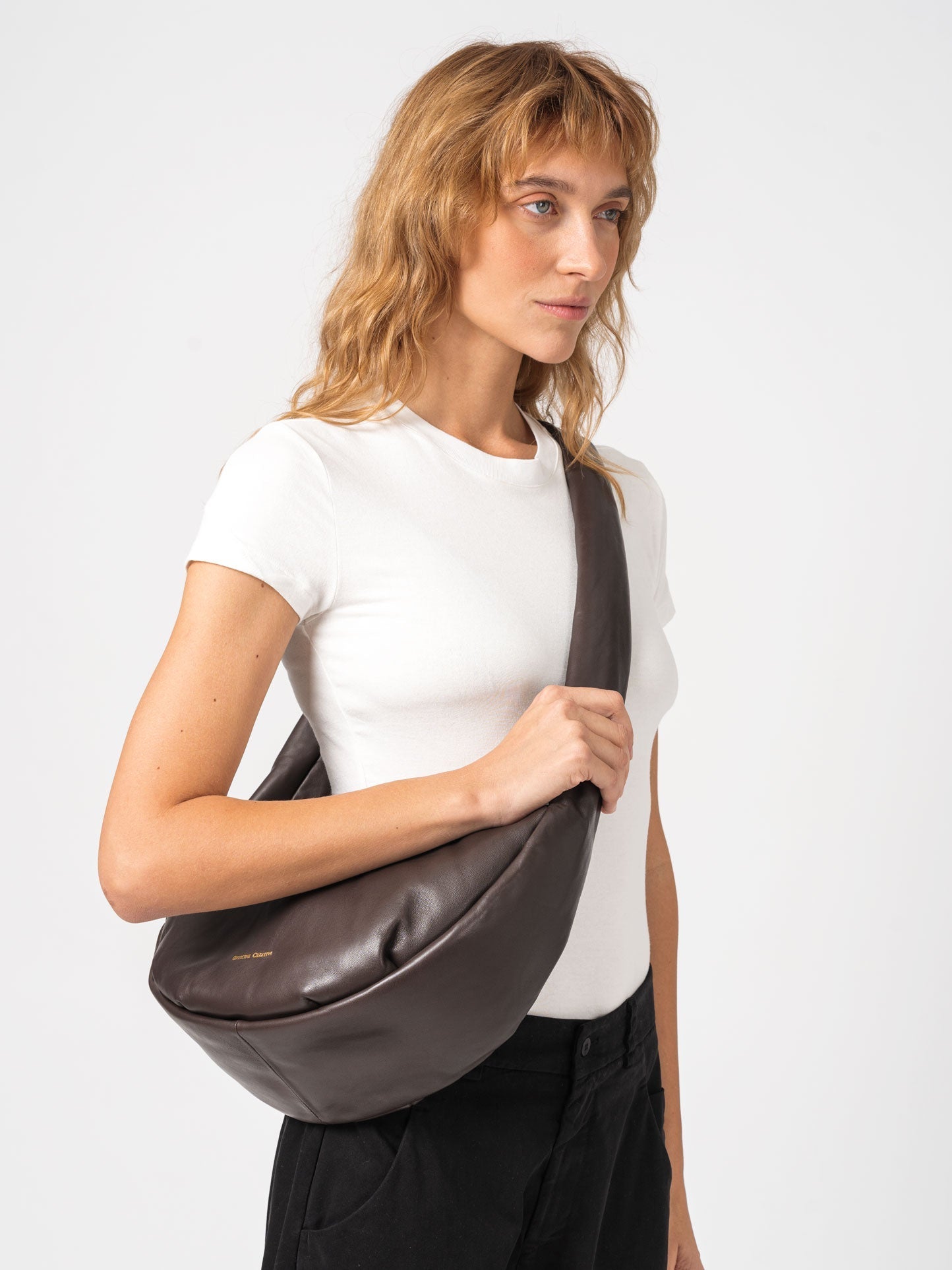 Leather Shoulder Bag - by OFFICINE CREATIVE