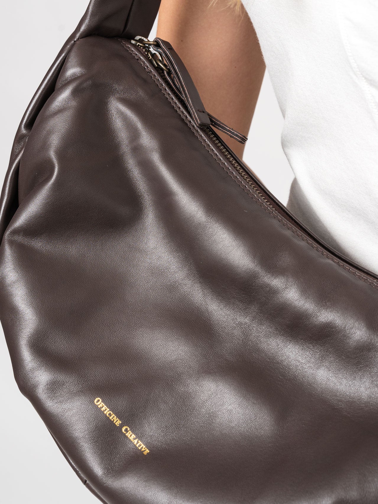 Leather Shoulder Bag - by OFFICINE CREATIVE