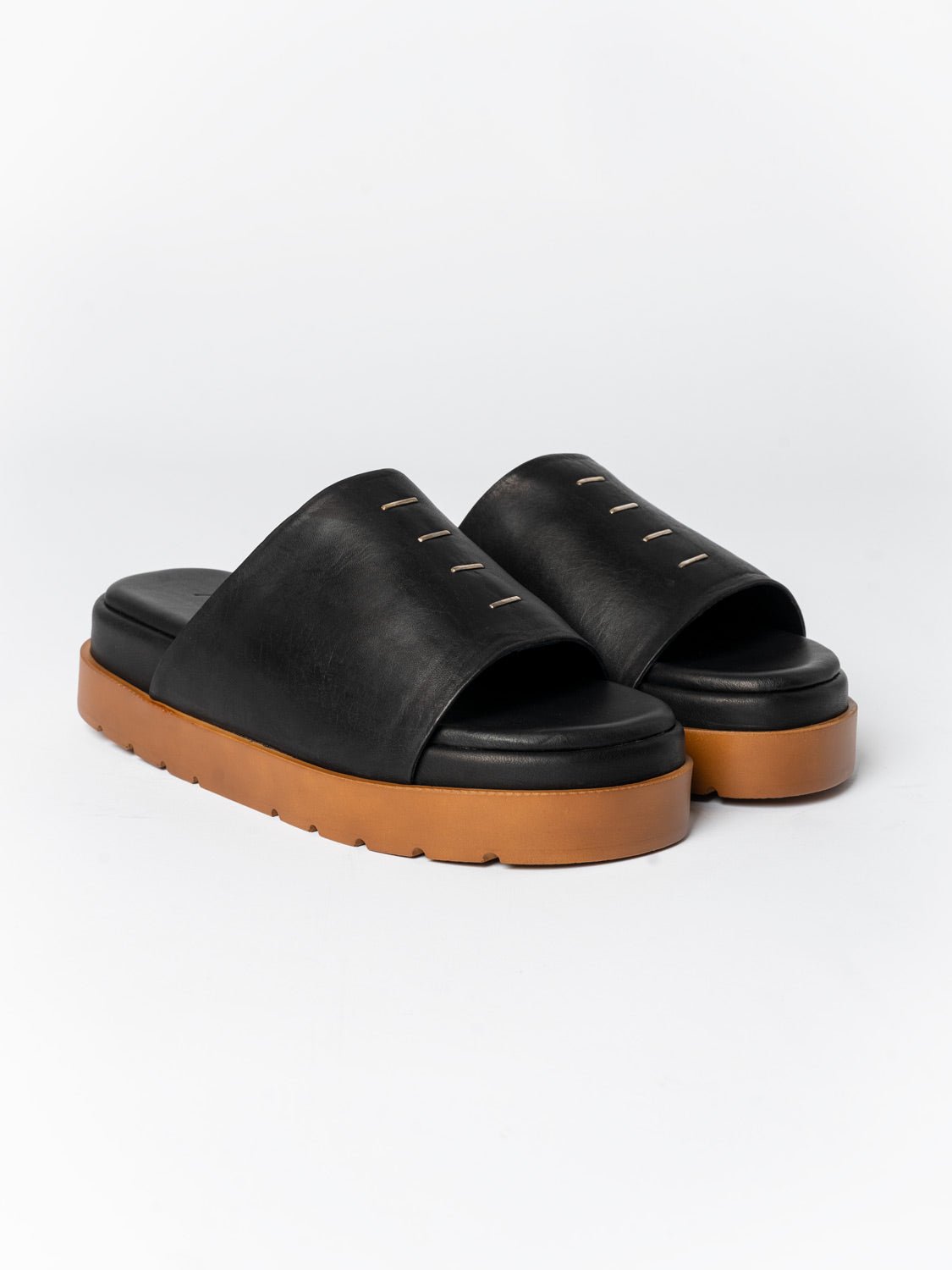 Leather Slide Sandals - by AITO