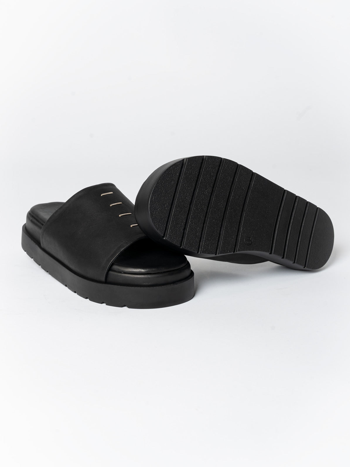 Leather Slide Sandals - by AITO