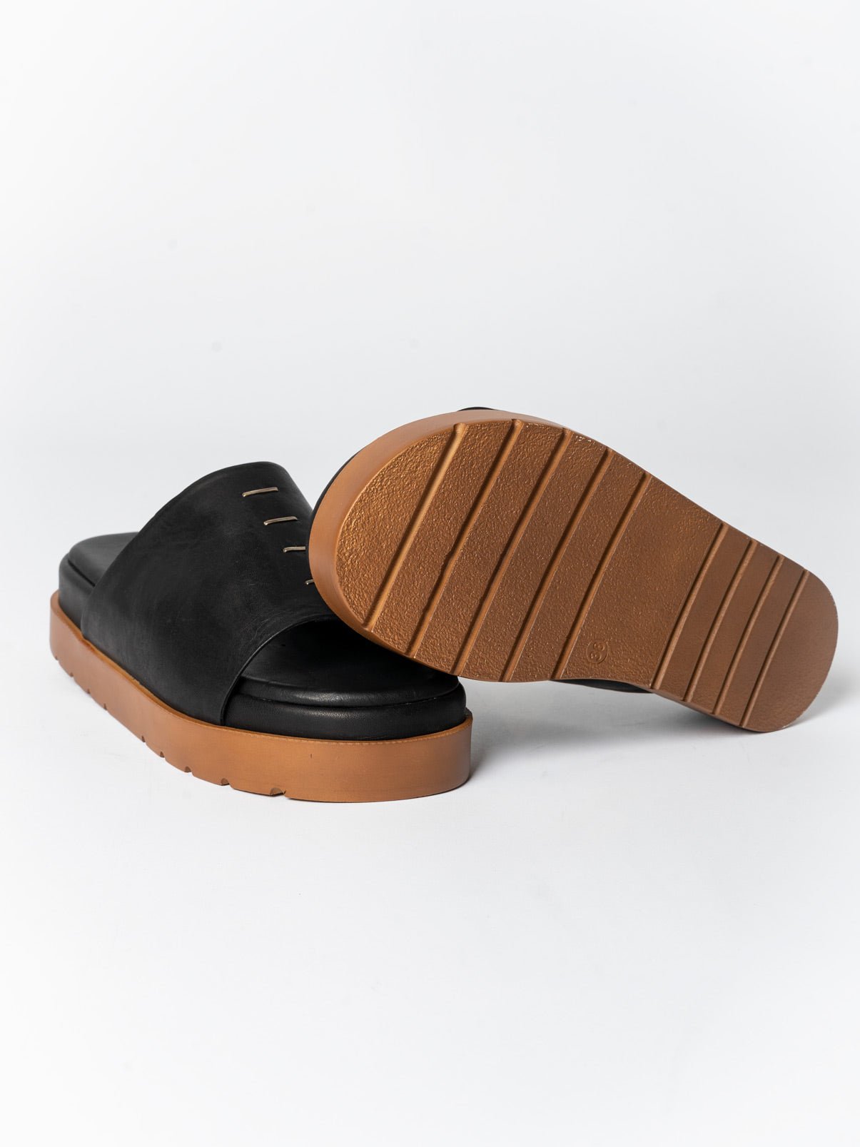 Leather Slide Sandals - by AITO