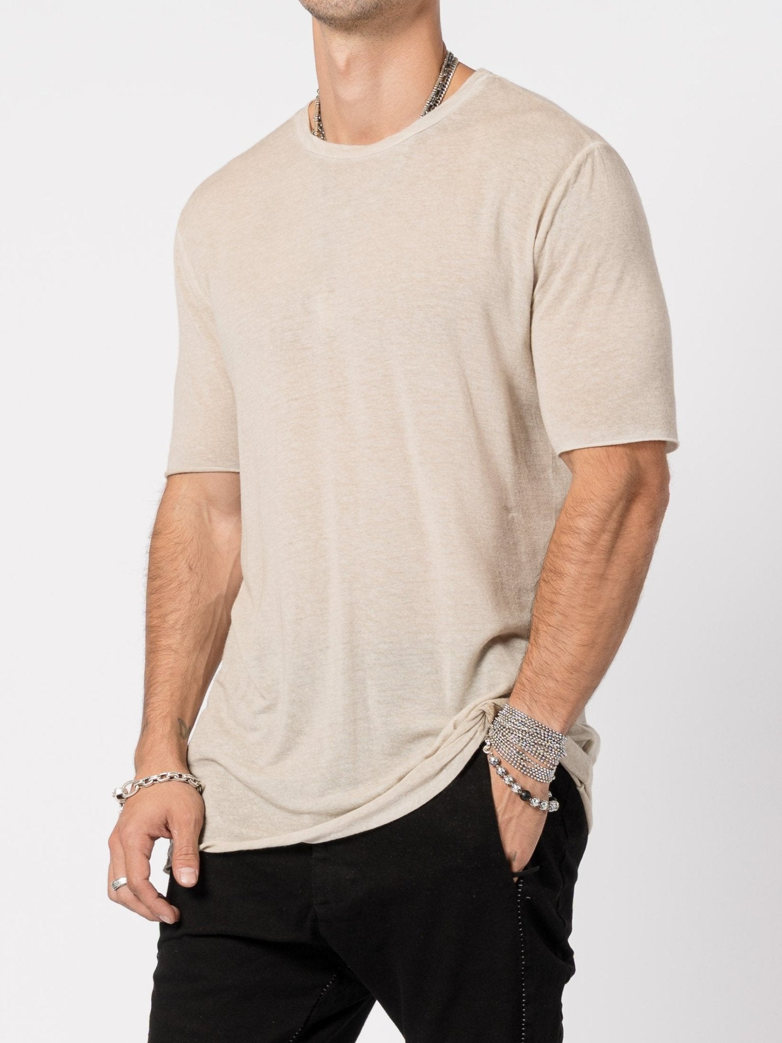 Lightweight Modal–Cashmere Short - Sleeve Tee - by MD75