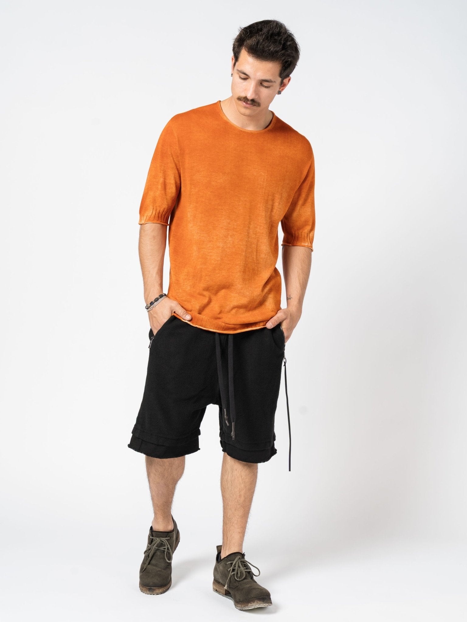 Lightweight Ribbed Knit Tee - by MD75