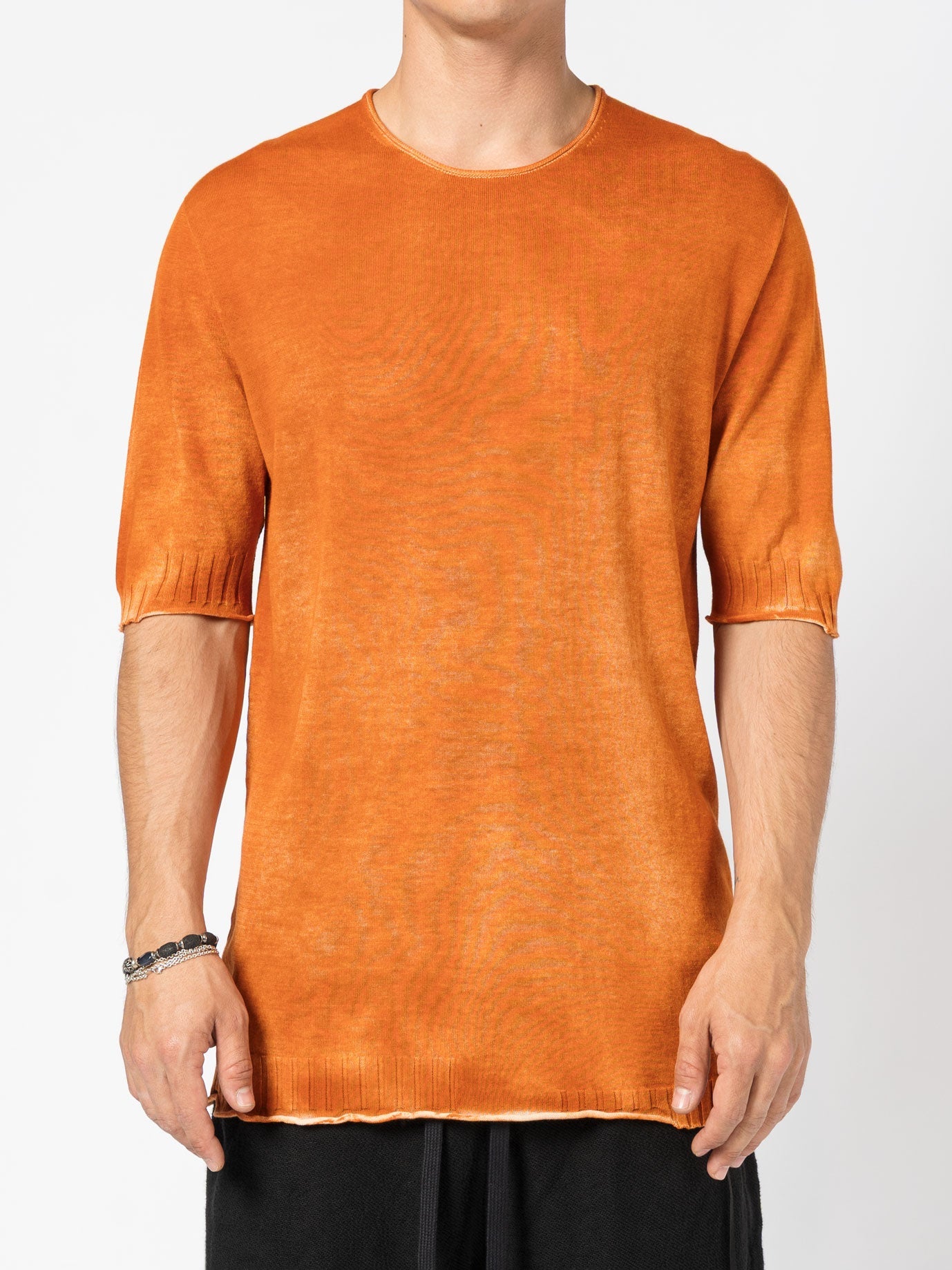 Lightweight Ribbed Knit Tee - by MD75