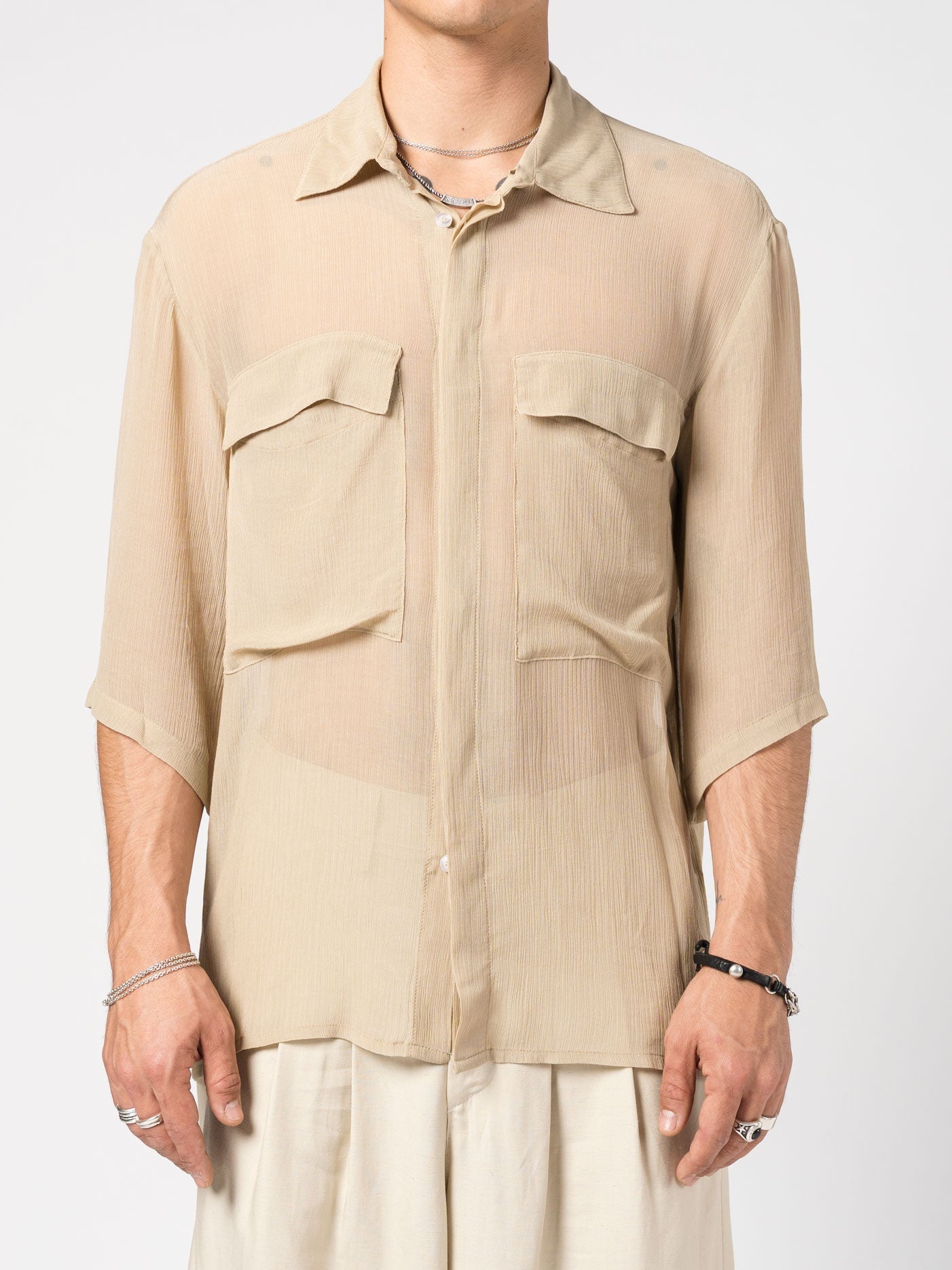 Lightweight Textured Button - Up Shirt - by NOSTRA SANTISSIMA
