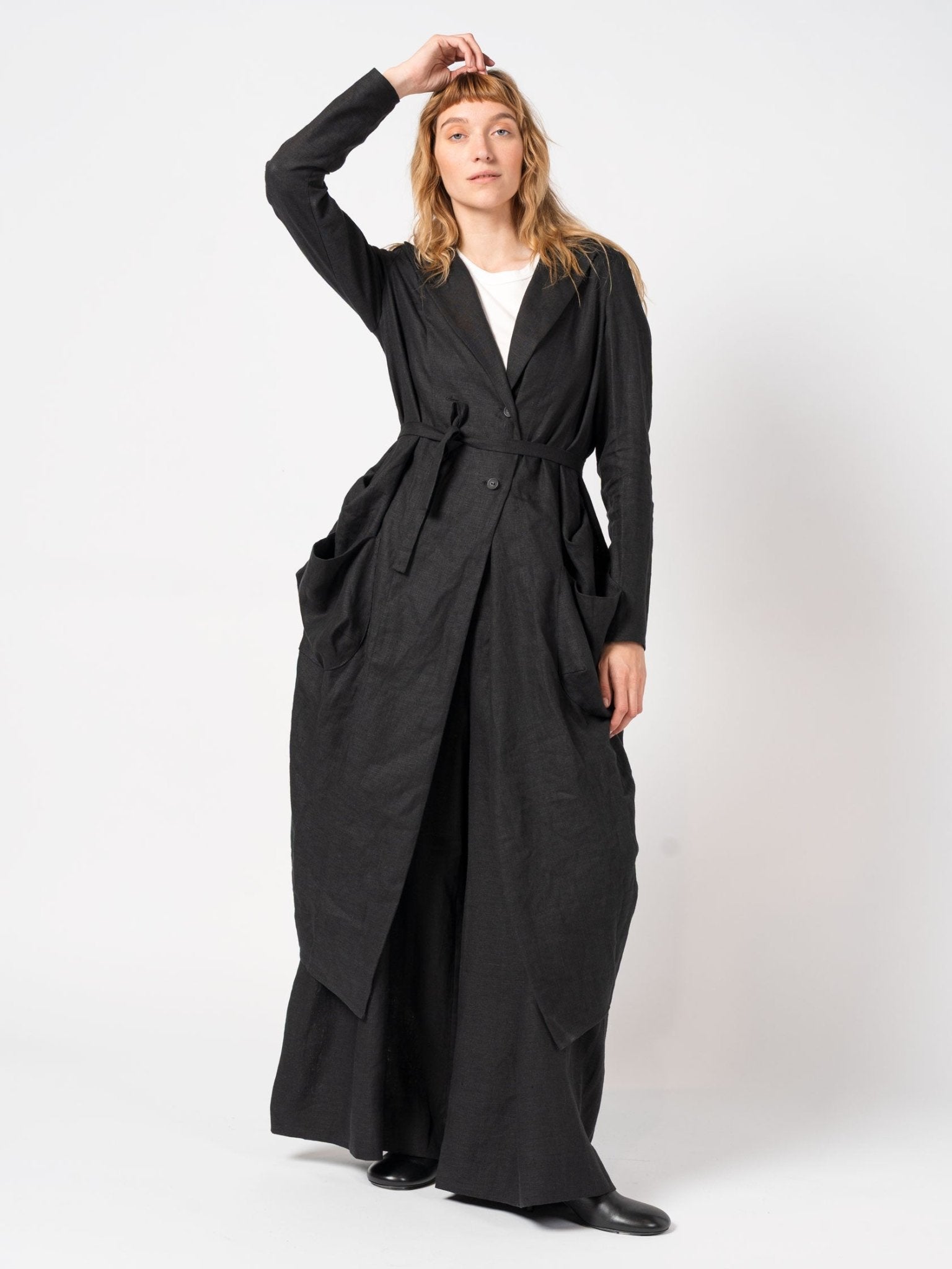Linen Belted Coat - by 139DEC