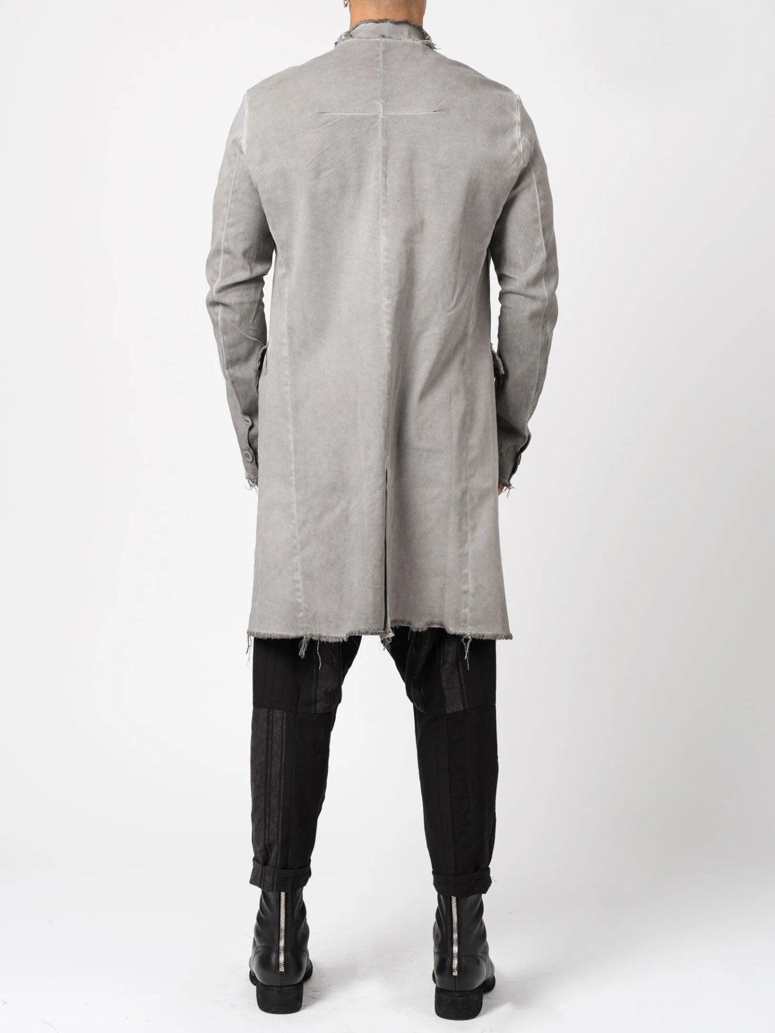 Long Frayed Edge Button - Up Jacket - by AITO