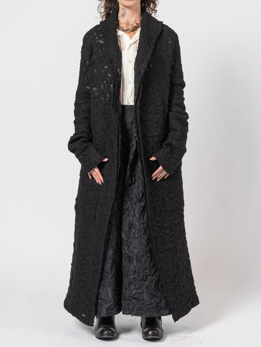 Long Textured Wool Coat - by NOSTRA SANTISSIMA