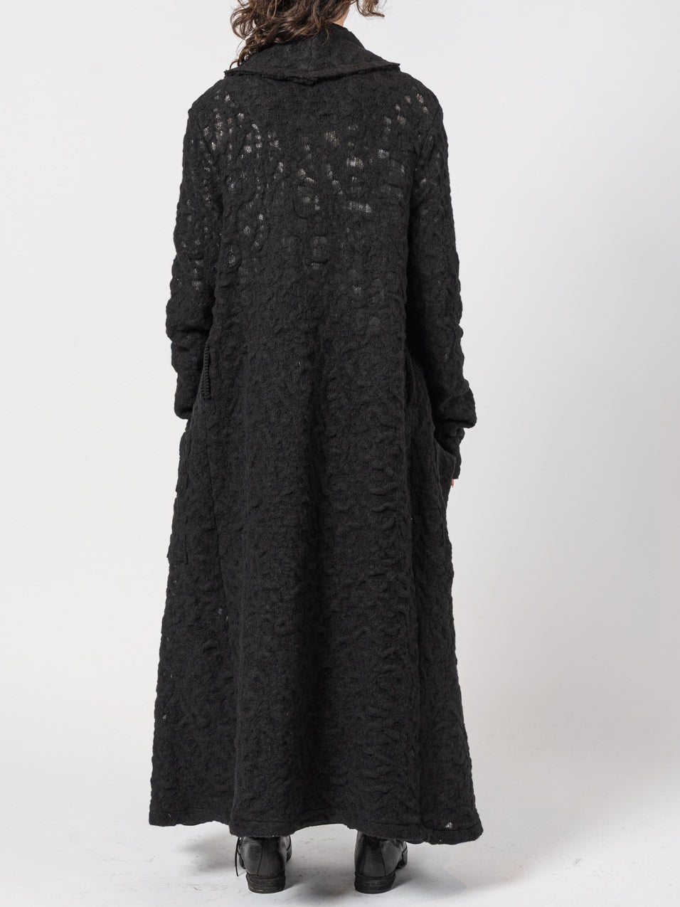 Long Textured Wool Coat - by NOSTRA SANTISSIMA