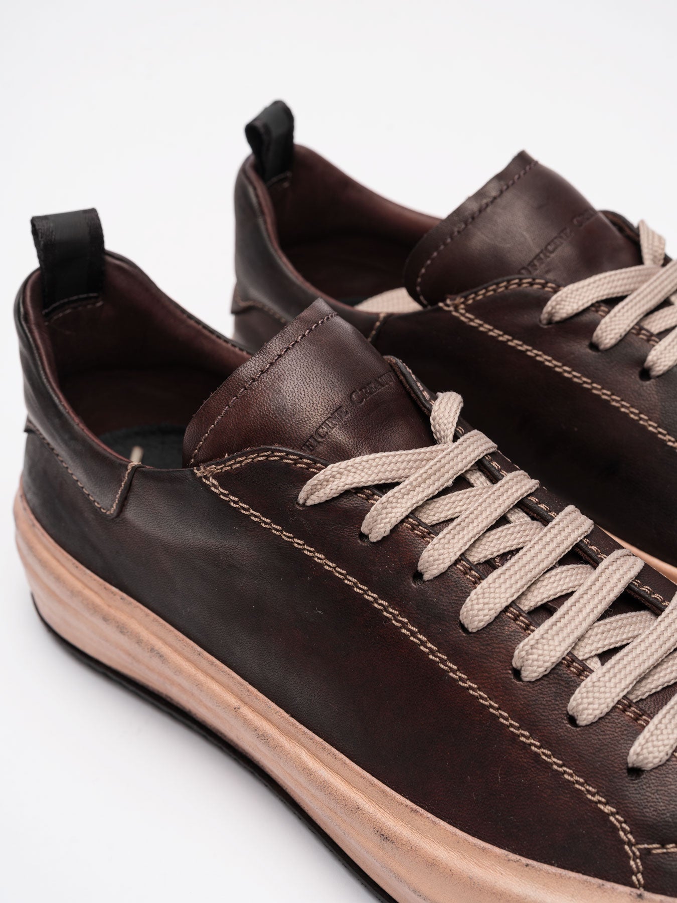 Low - Top Leather Sneakers - by OFFICINE CREATIVE