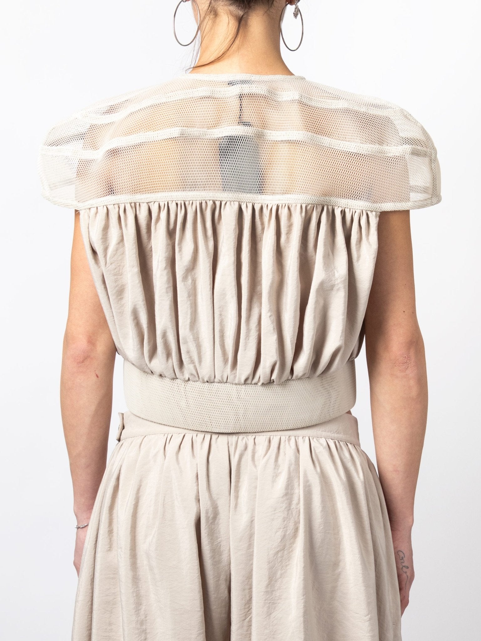 Mesh Panel Cropped Top - by VAGUE