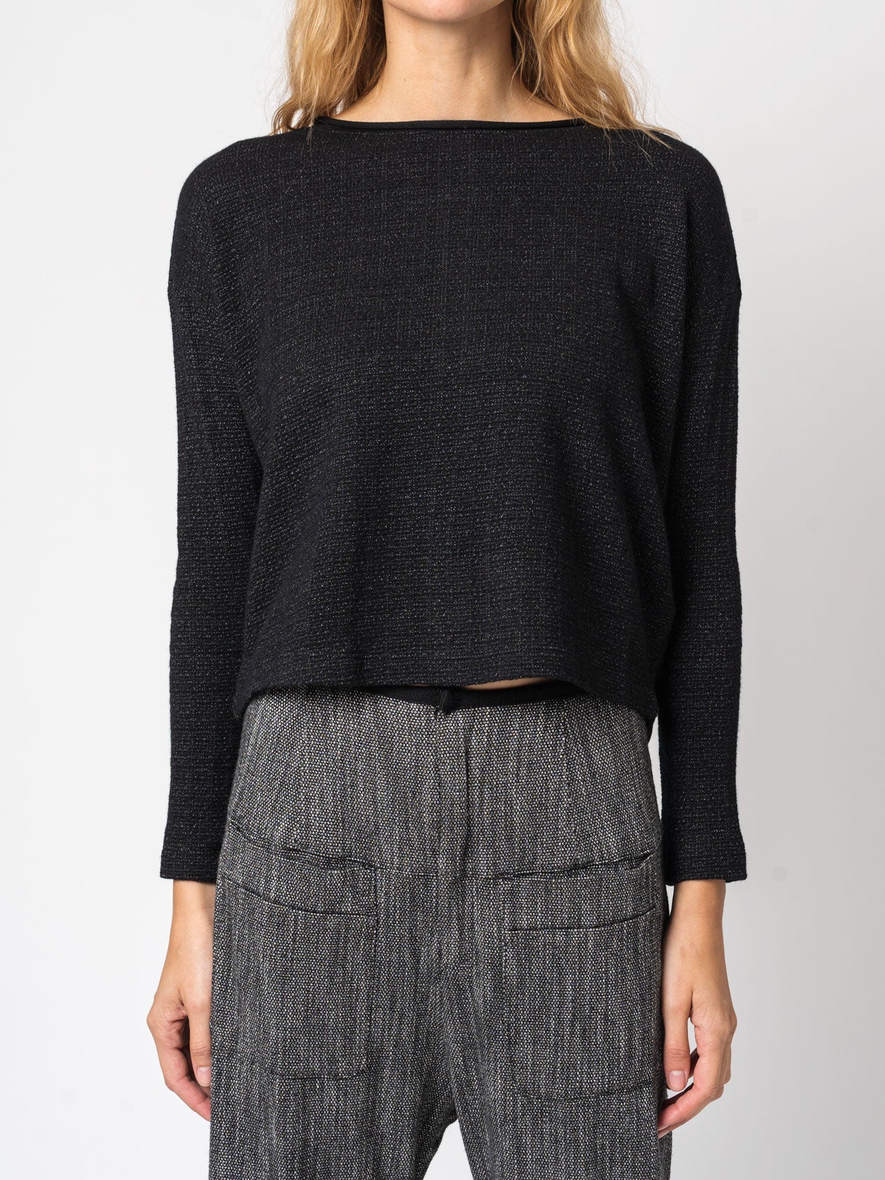 Micro - Patterned Jacquard Knit with Back Buttons - by TRANSIT