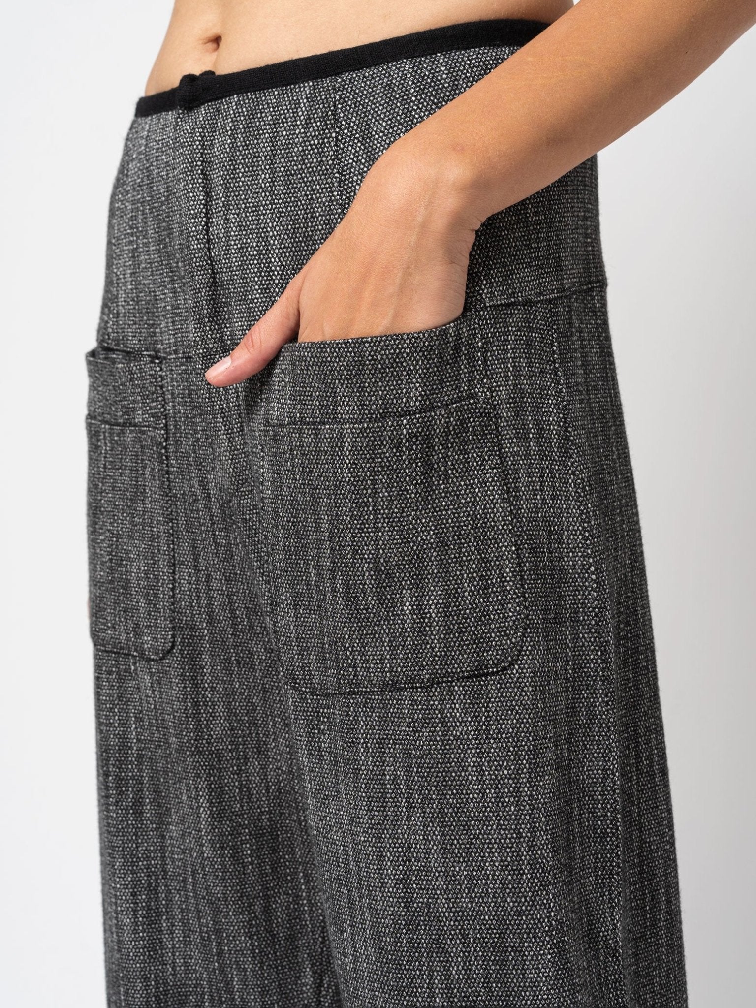 Micro - Patterned Low Crotch Trousers - by TRANSIT