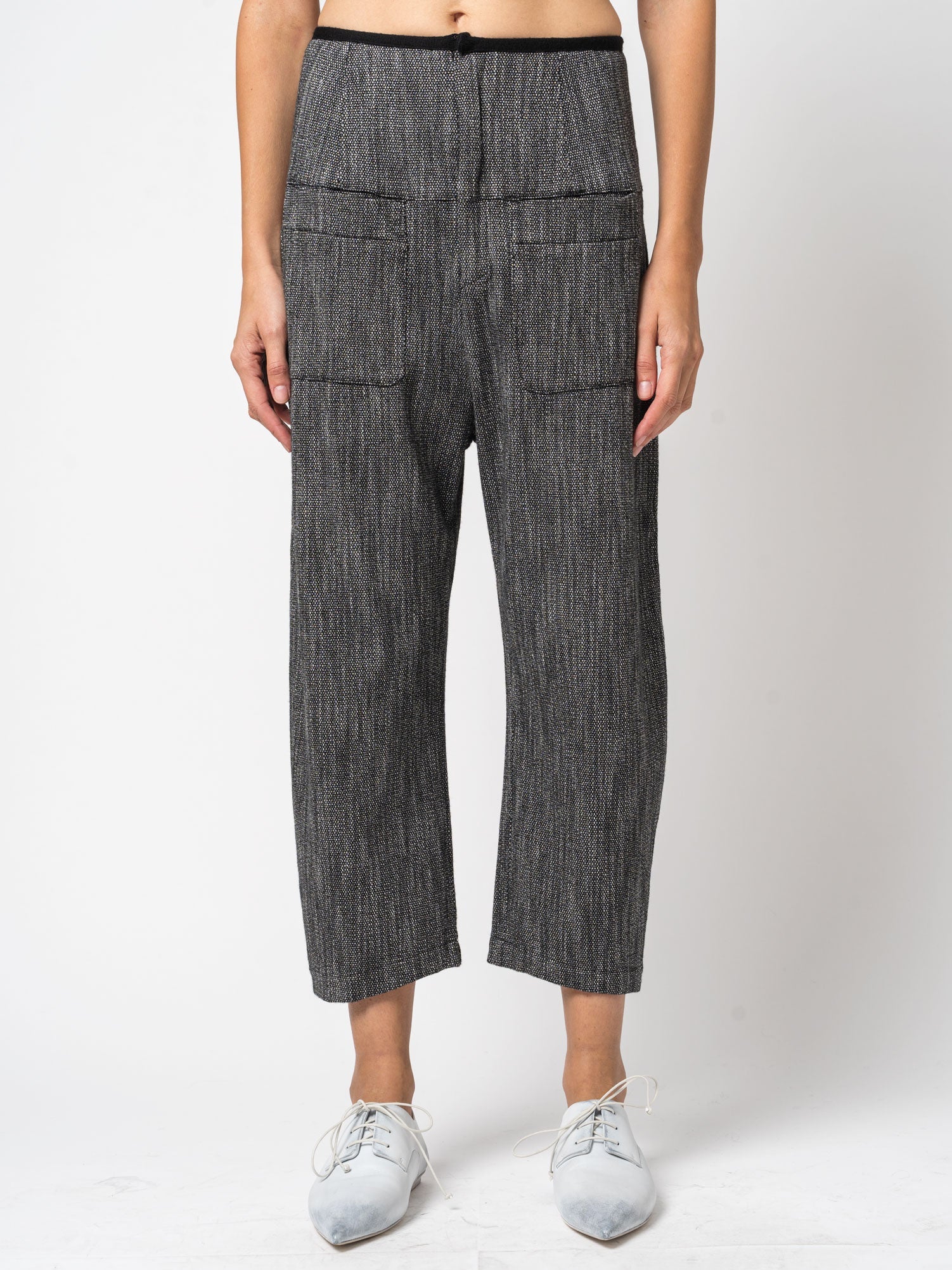 Micro - Patterned Low Crotch Trousers - by TRANSIT