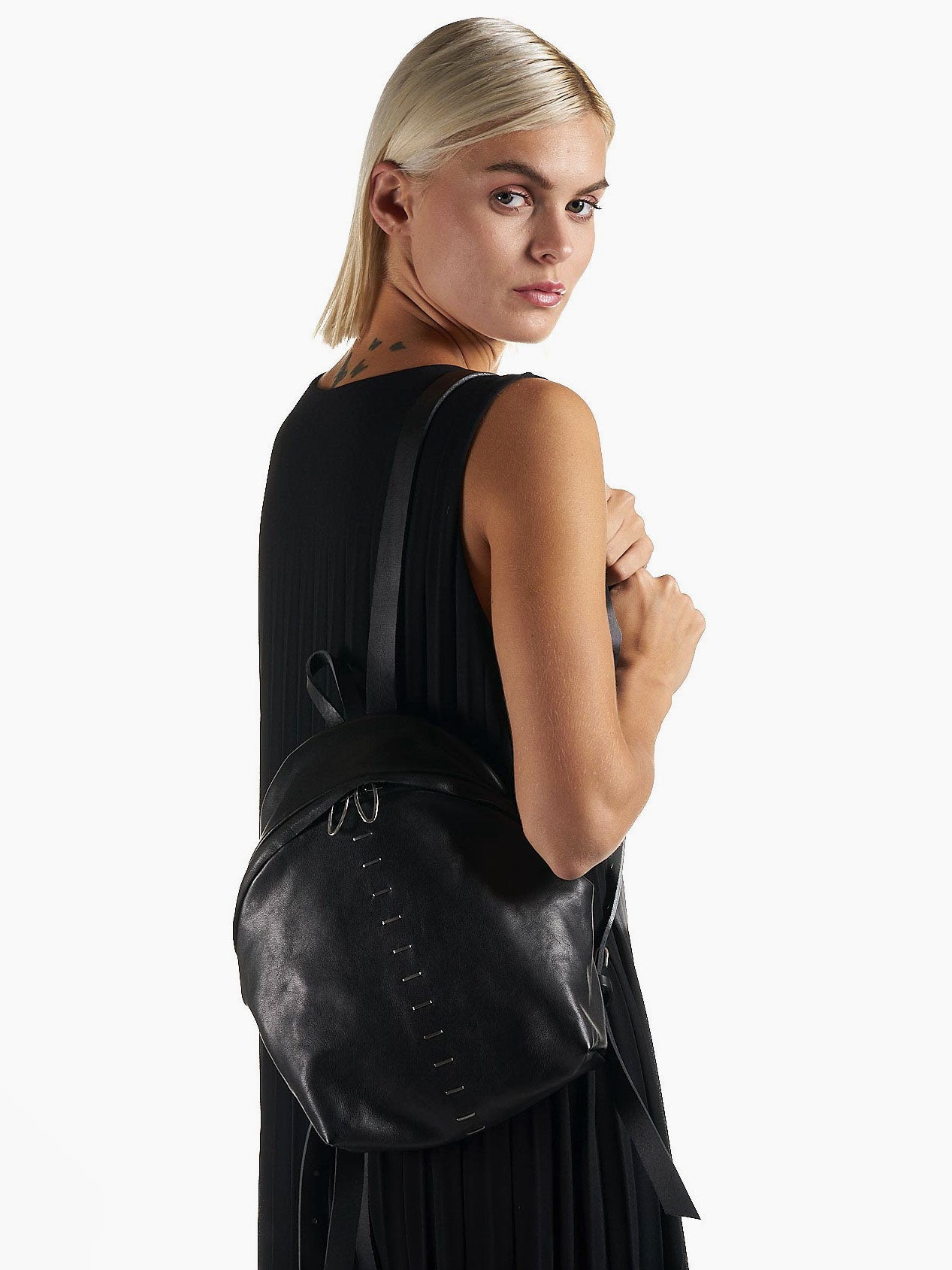 Mini Backpack with Silver Detailing - by DANIELE BASTA