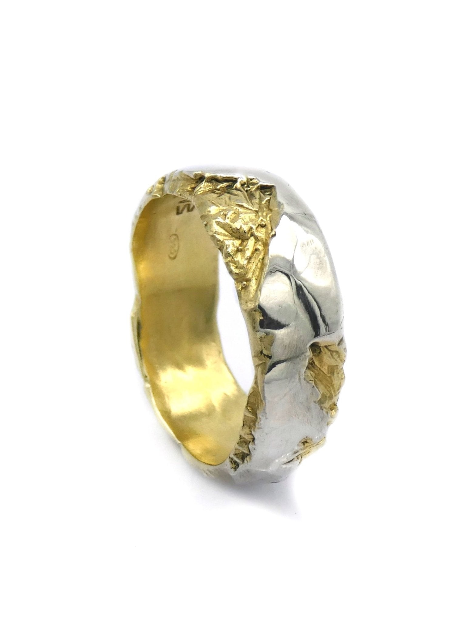 Mixed - Metal Textured Ring - by ENRI MARS