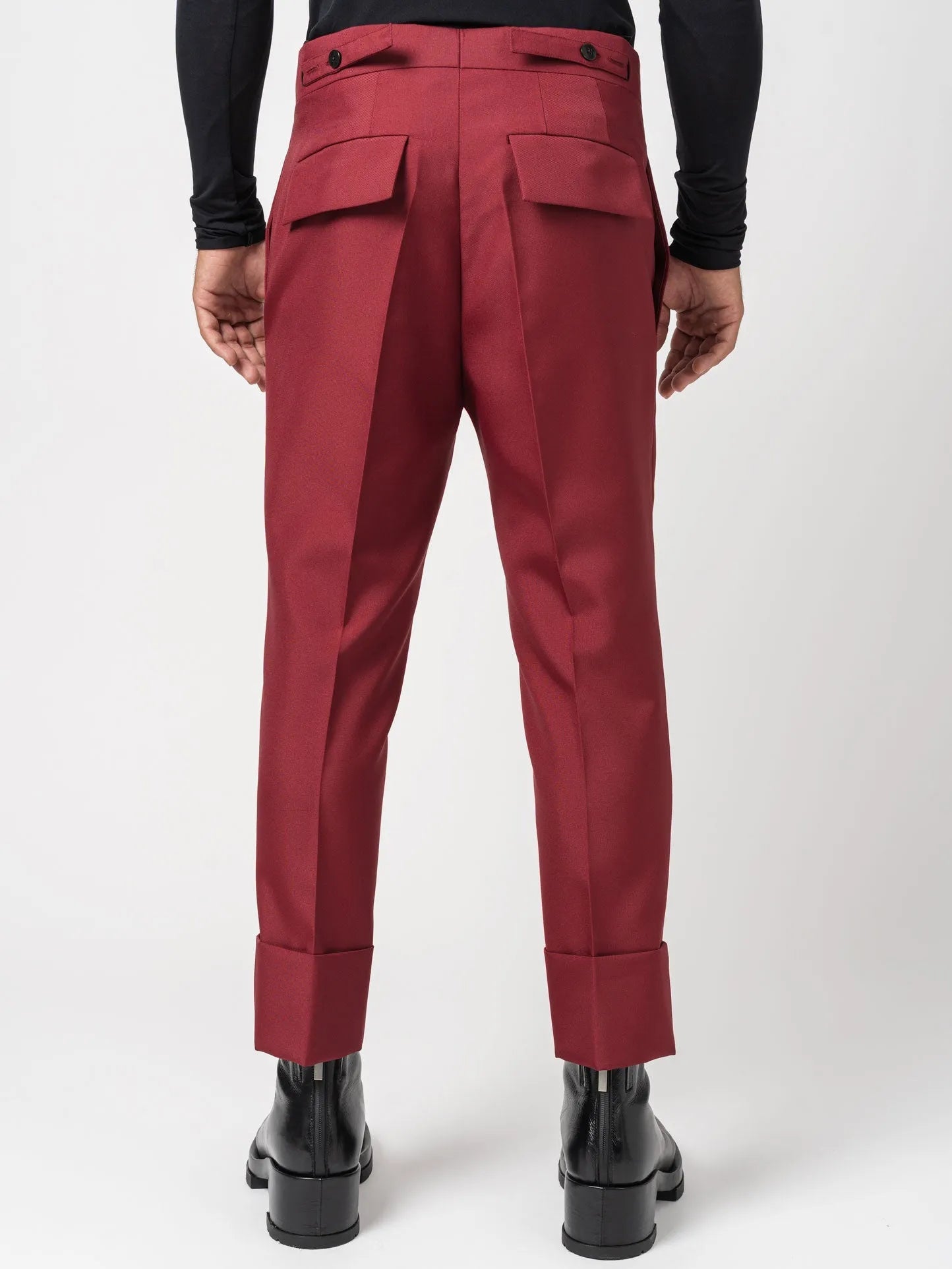 Natté Filo Doppio Bordeaux Trousers - by SAPIO