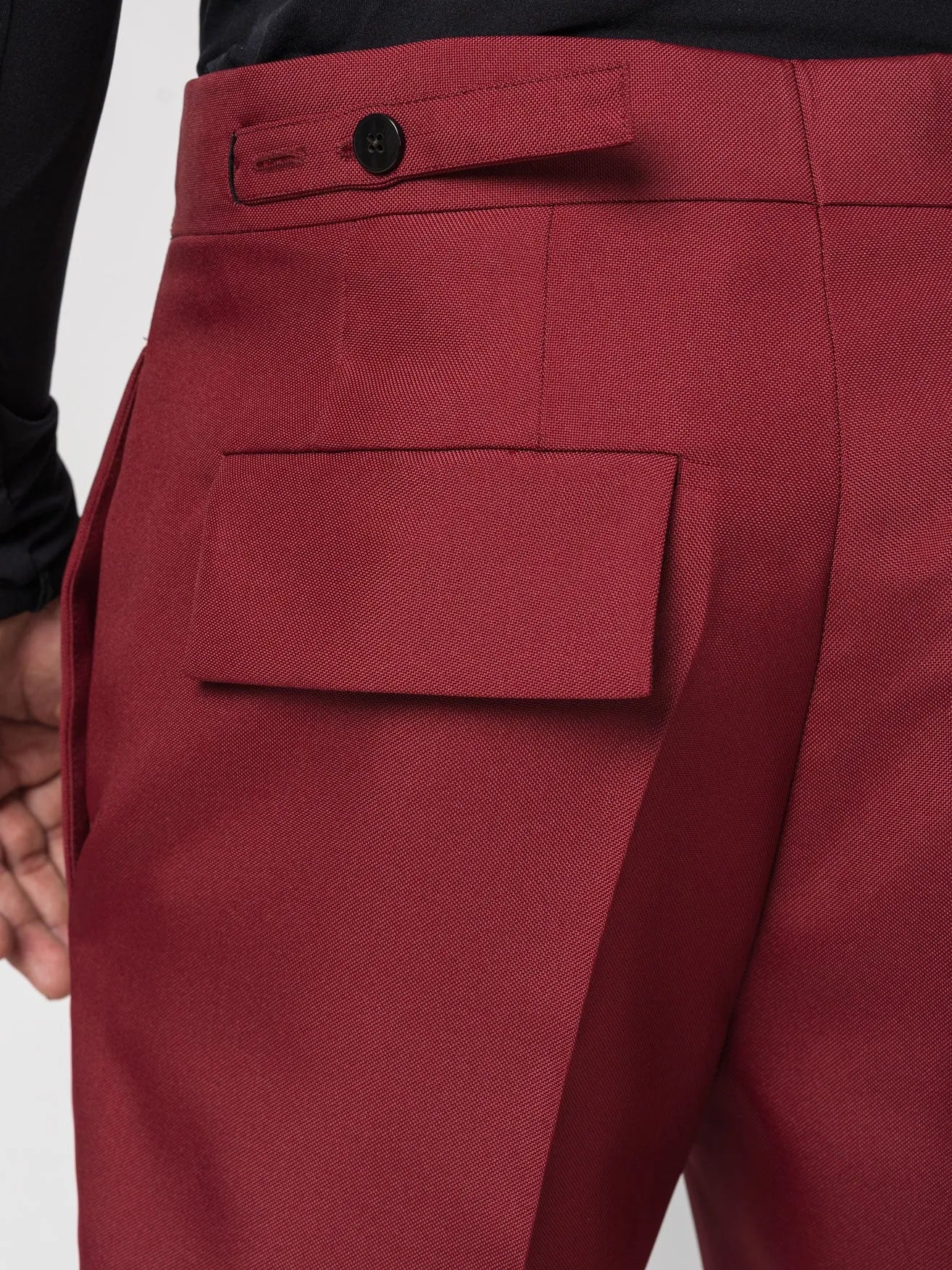 Natté Filo Doppio Bordeaux Trousers - by SAPIO