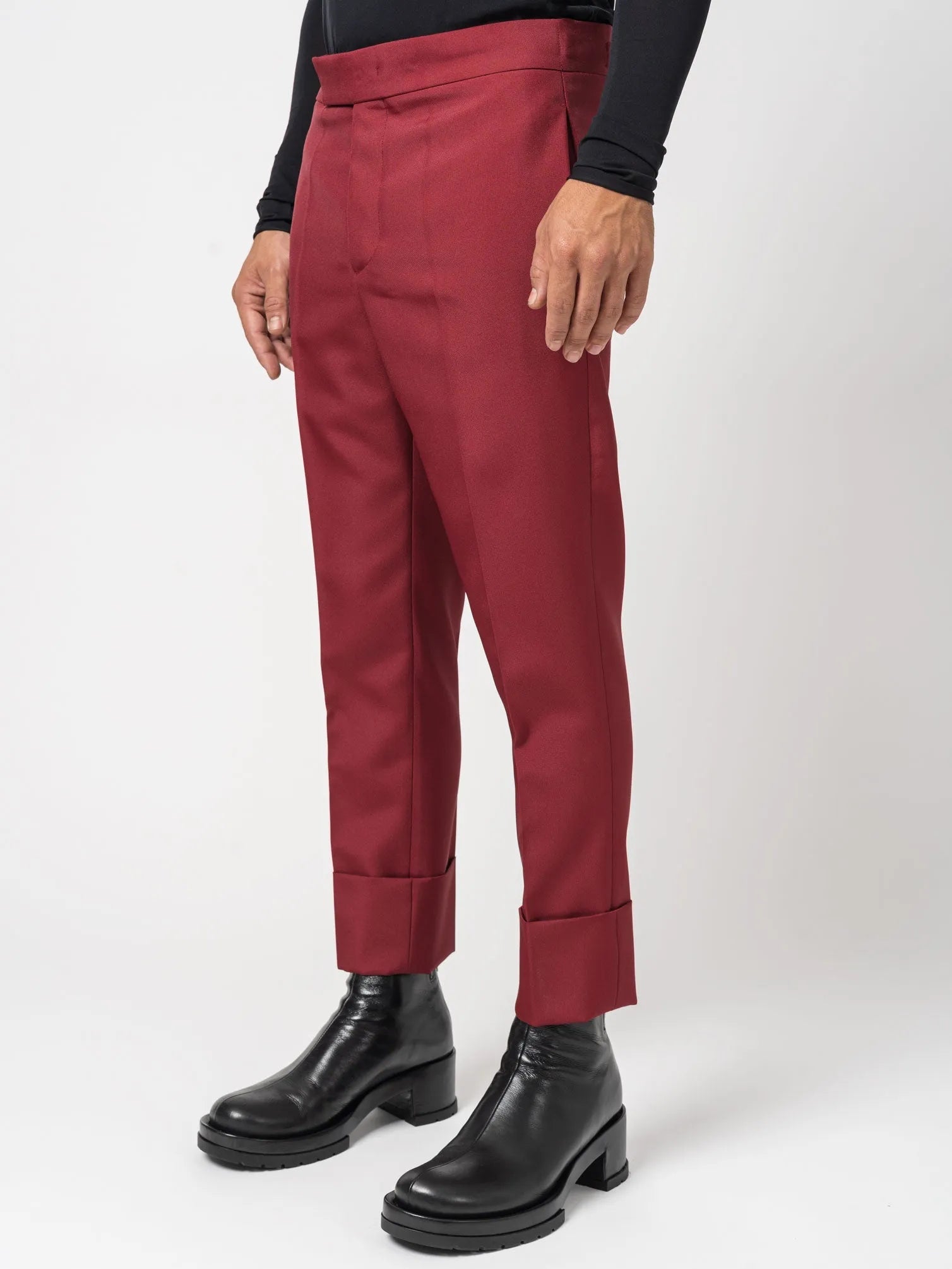 Natté Filo Doppio Bordeaux Trousers - by SAPIO