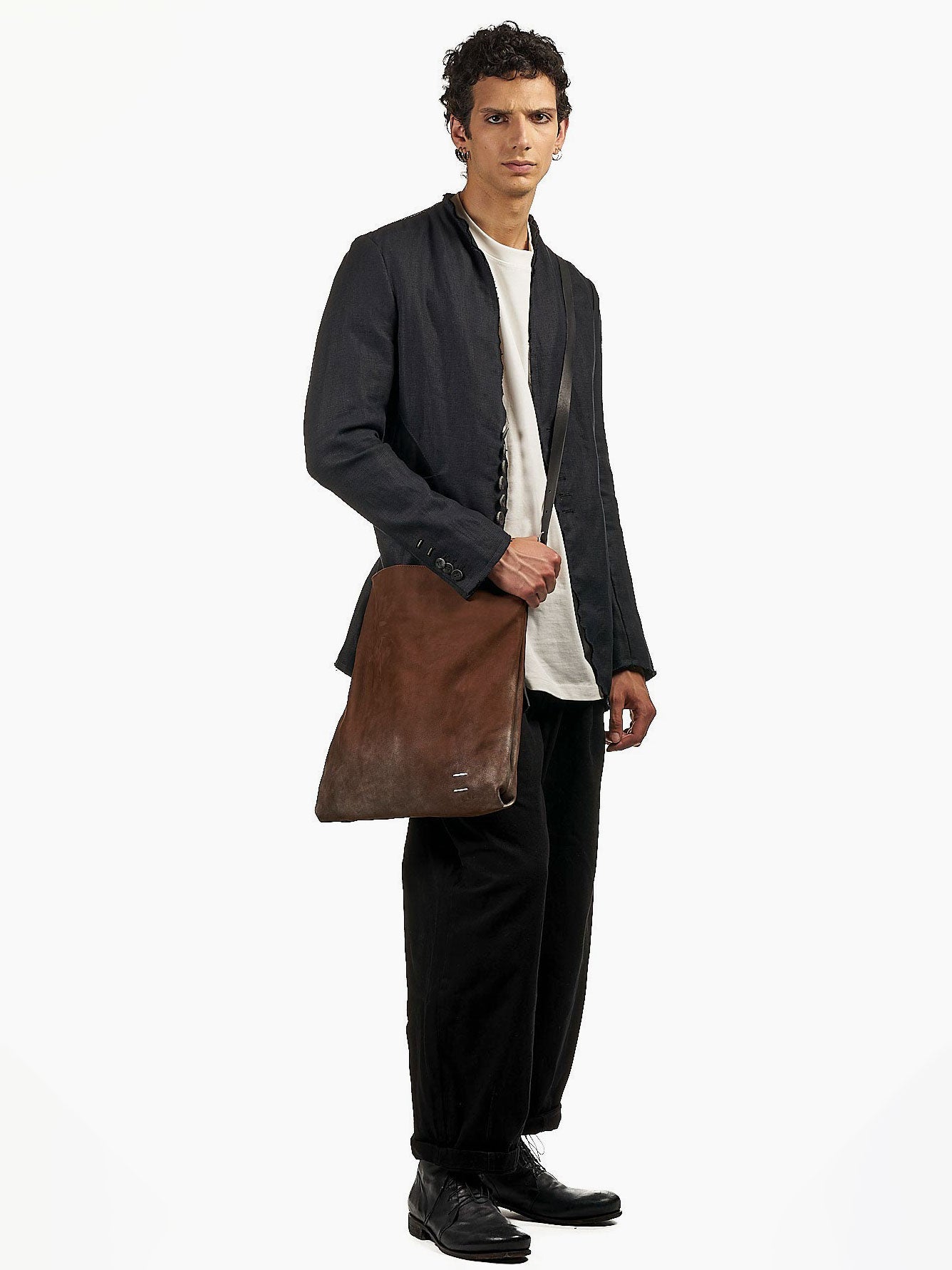Nubuck Shoulder Bag - by DANIELE BASTA
