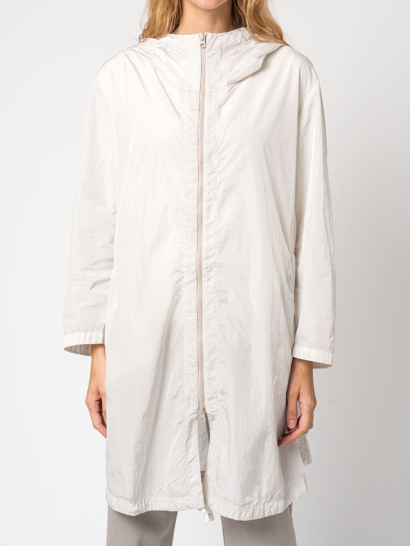 Nylon Hooded Duster - by TRANSIT